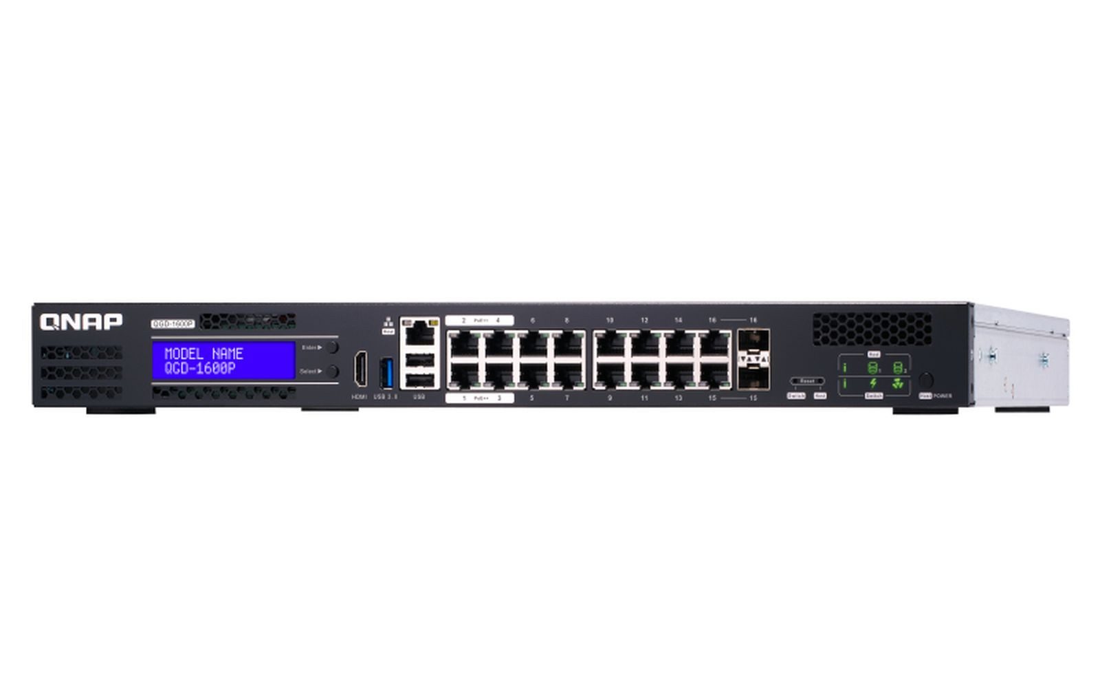 QNAP QGD-1600P - Switch - Smart - 4 x 10/100/1000 (PoE) Netzwerk-Switch