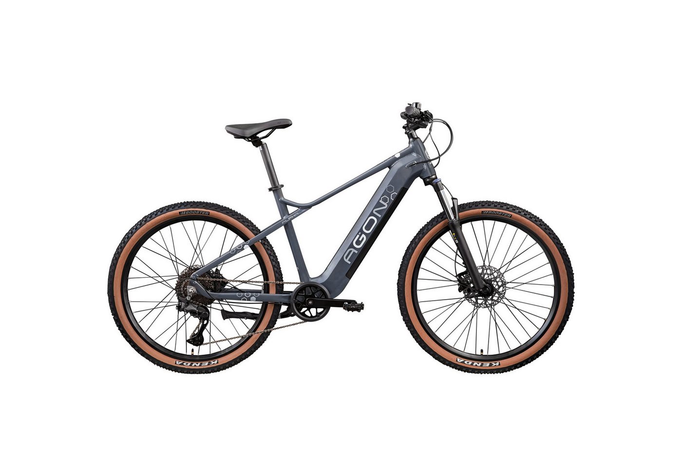 AGON E-Bike Mountainbike Alpha, 10 Gang Shimano Deore SGS T6000 Schaltwerk, Kettenschaltung, Heckmotor, 540 Wh, Pedelec, Elektrofahrrad für Damen u. Herren, MTB