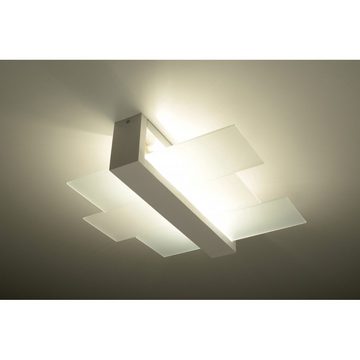 SOLLUX lighting Pendelleuchte Deckenlampe Deckenleuchte FENIKS 2 weiß, 2x E27, ca. 43x43x12 cm