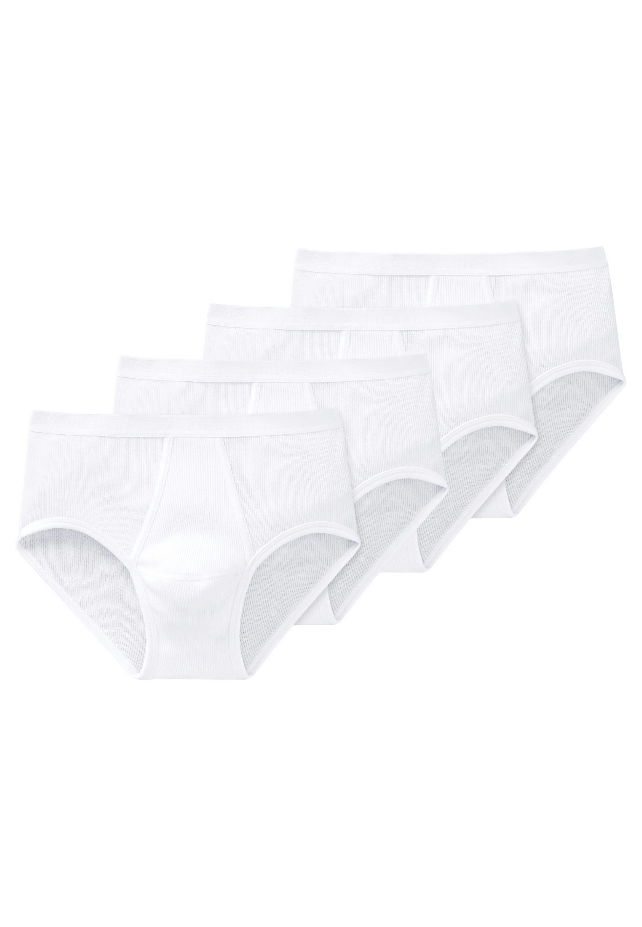 Schiesser Slip 4er Classics Original - Strapazierfähig Eingriff Pack Unterhose - Doppelripp Baumwolle - (Spar-Set, 4-St) / Mit Slip