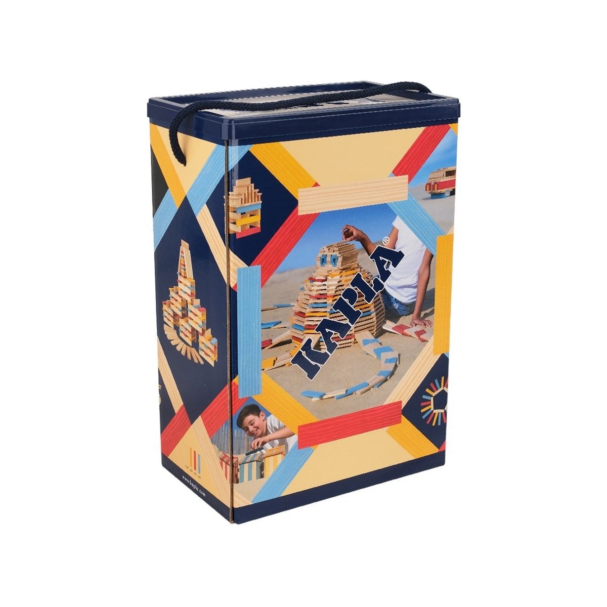 KAPLA® 200 Holzbausteine Sommerfarben mit Ideenheft, Pinienholz ab 2 J. Spielbausteine