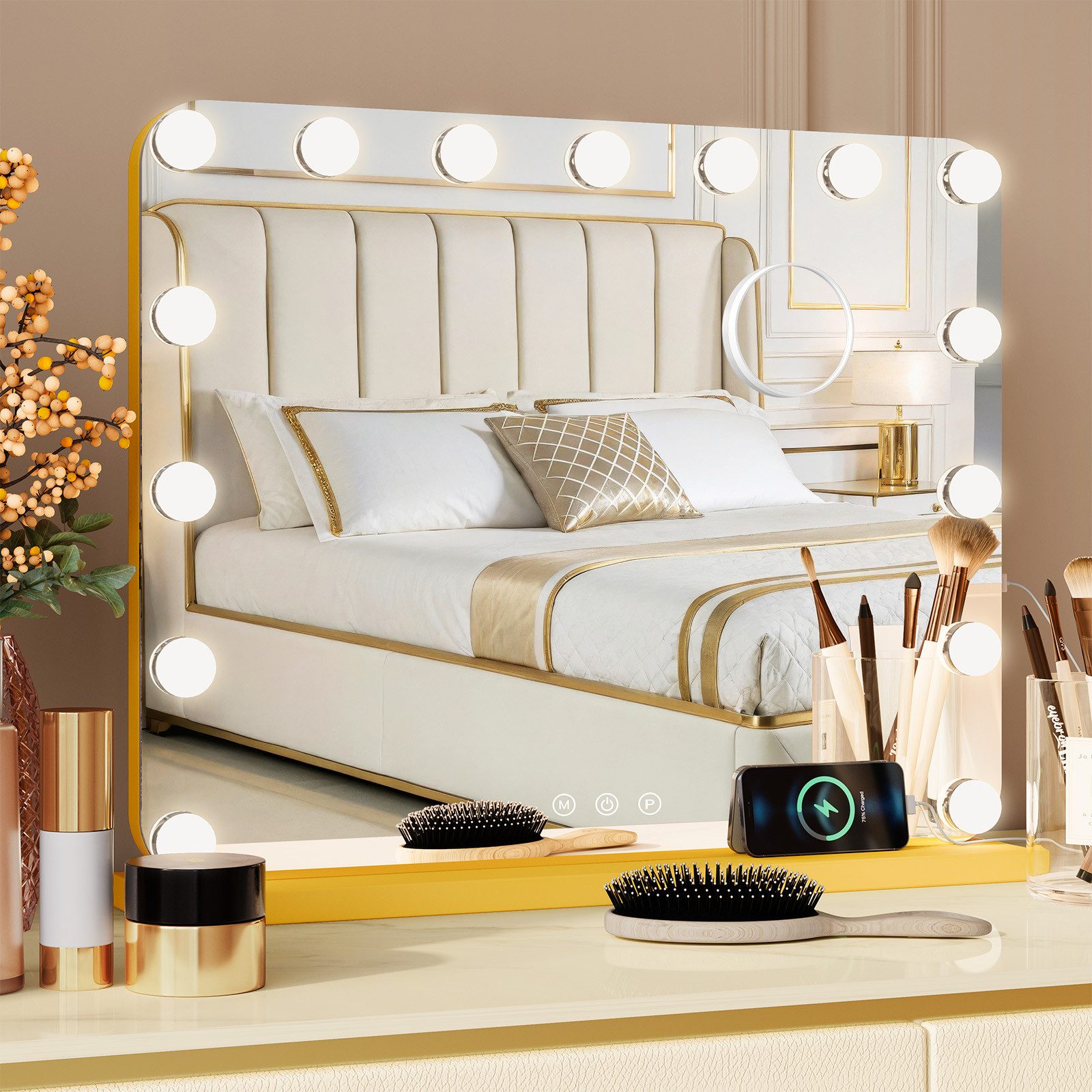 TLGREEN Schminkspiegel mit beleuchtung,50x40/58x46/80x60 Spiegel, (50x40cm, günstig online kaufen