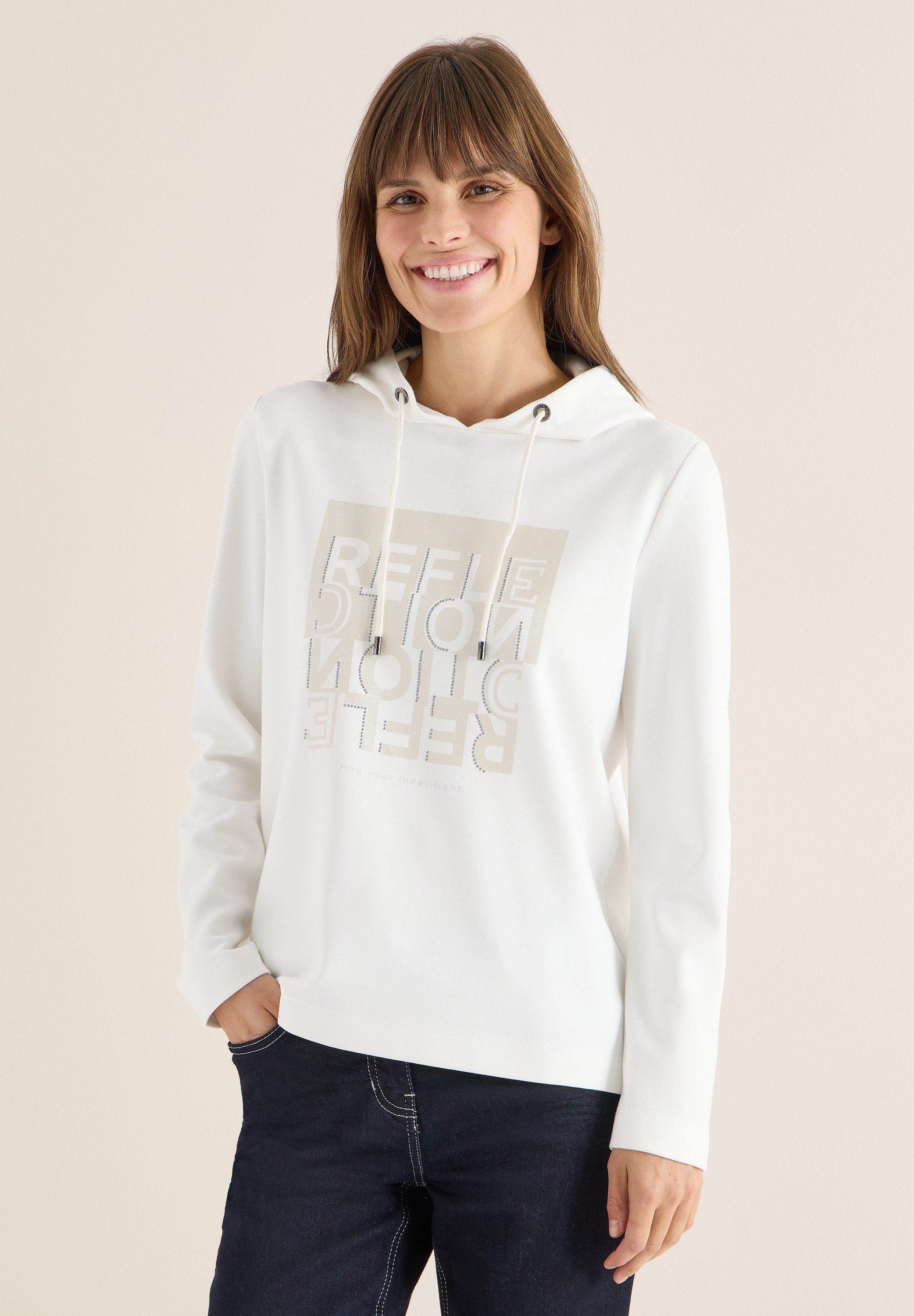 CECIL Langarmshirt mit schimmerndem Folienprint günstig online kaufen