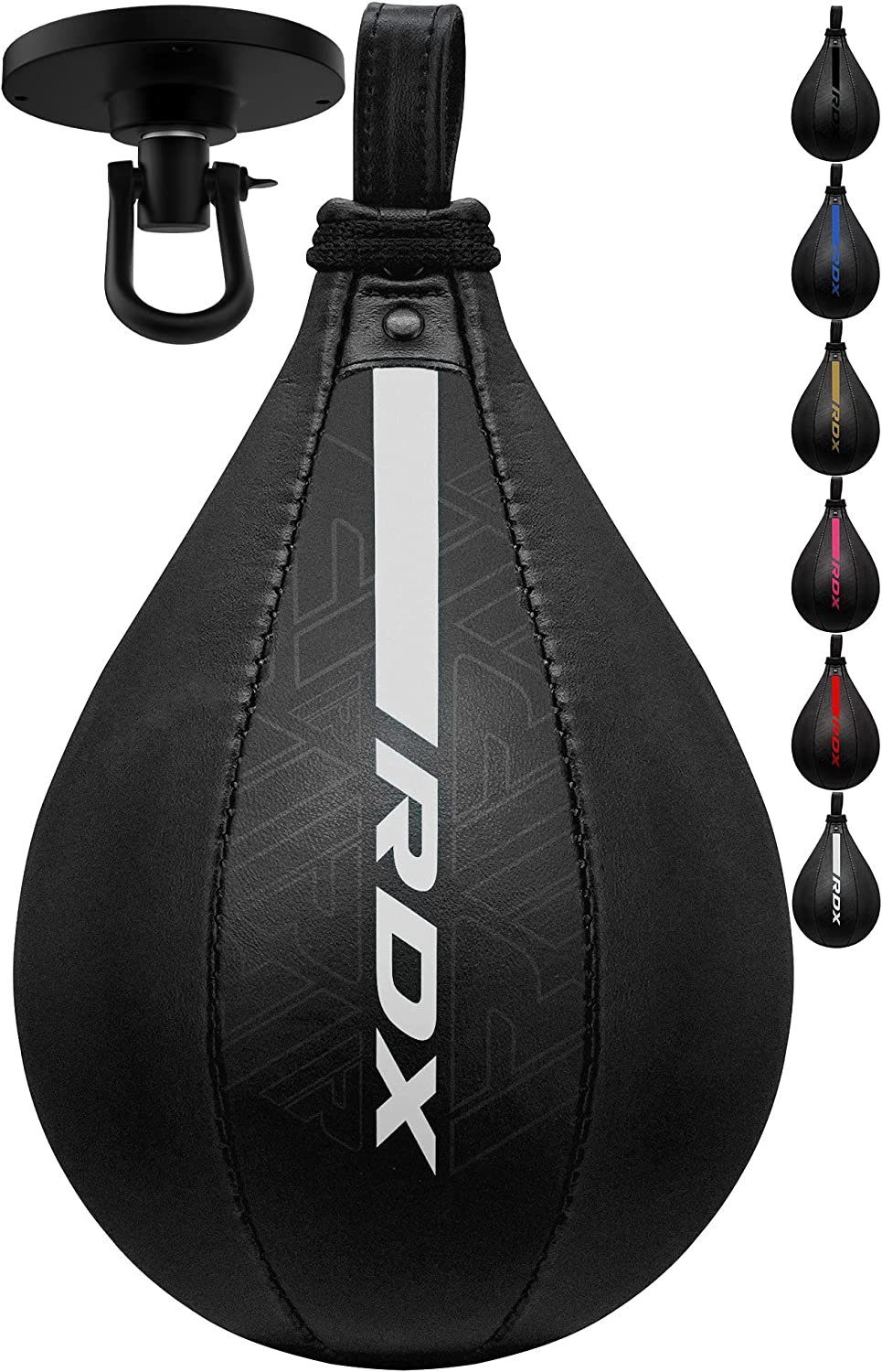 RDX Sports Punchingball RDX MayaHide Leder Boxen SpeedBall mit Halterung PunchingBall SpeedBag WHITE