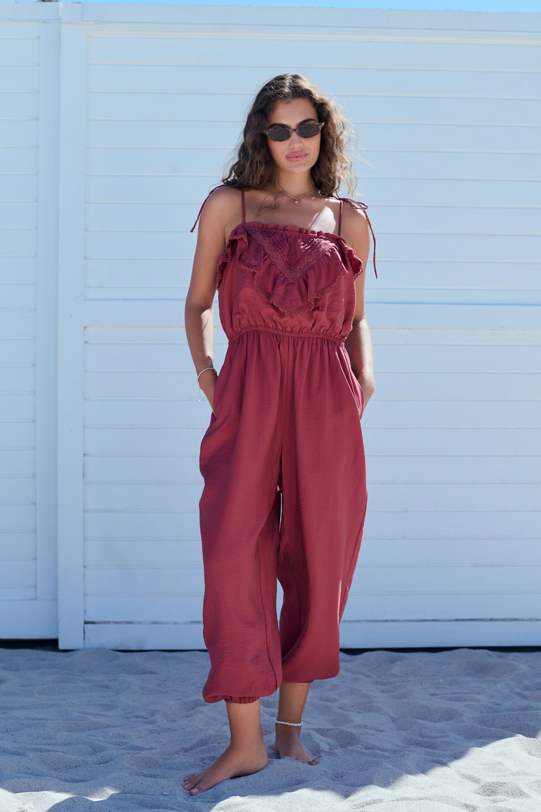 Next Jumpsuit Bandeau-Jumpsuit mit weitem Bein (1-tlg)