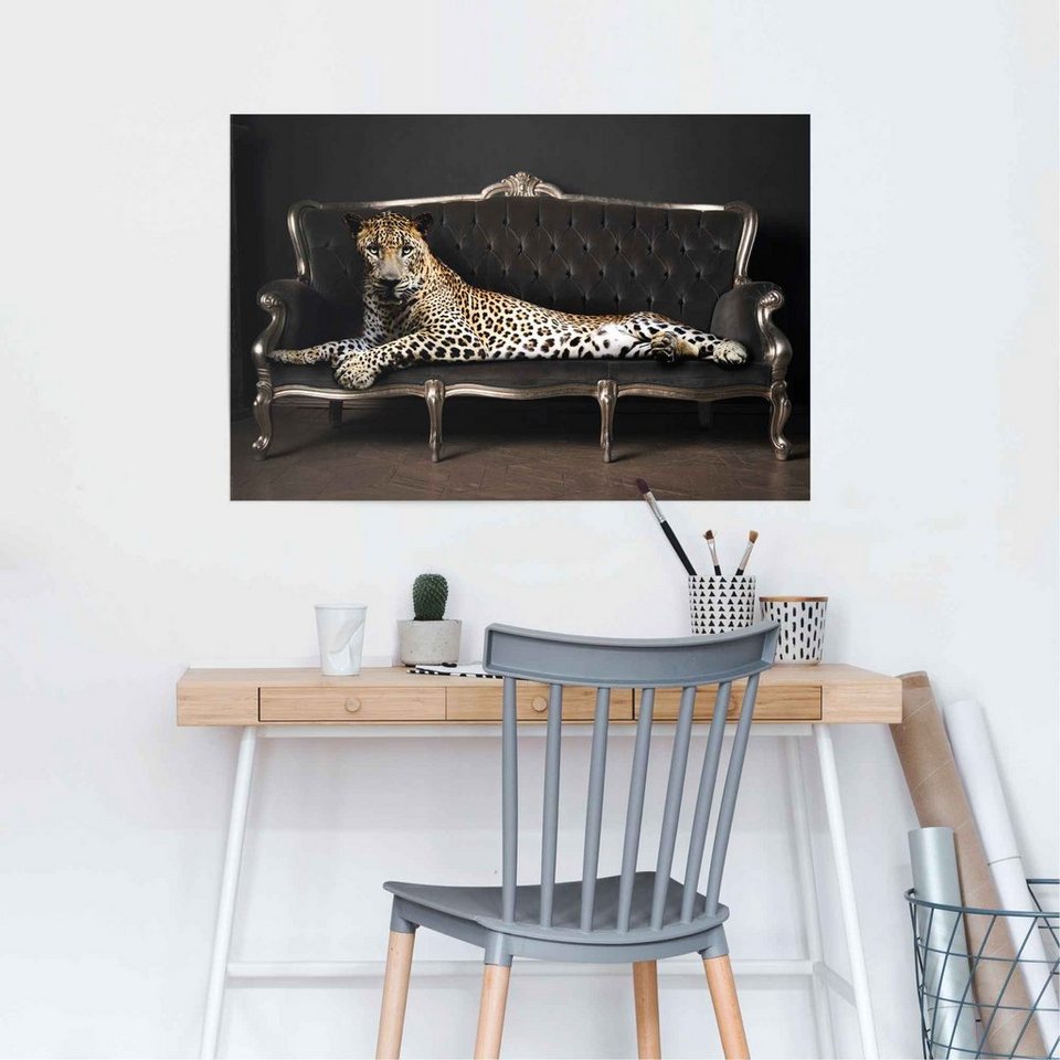(1 Leopard Relax, Luxus St) - Chic Poster - - Panther Reinders! Liegend