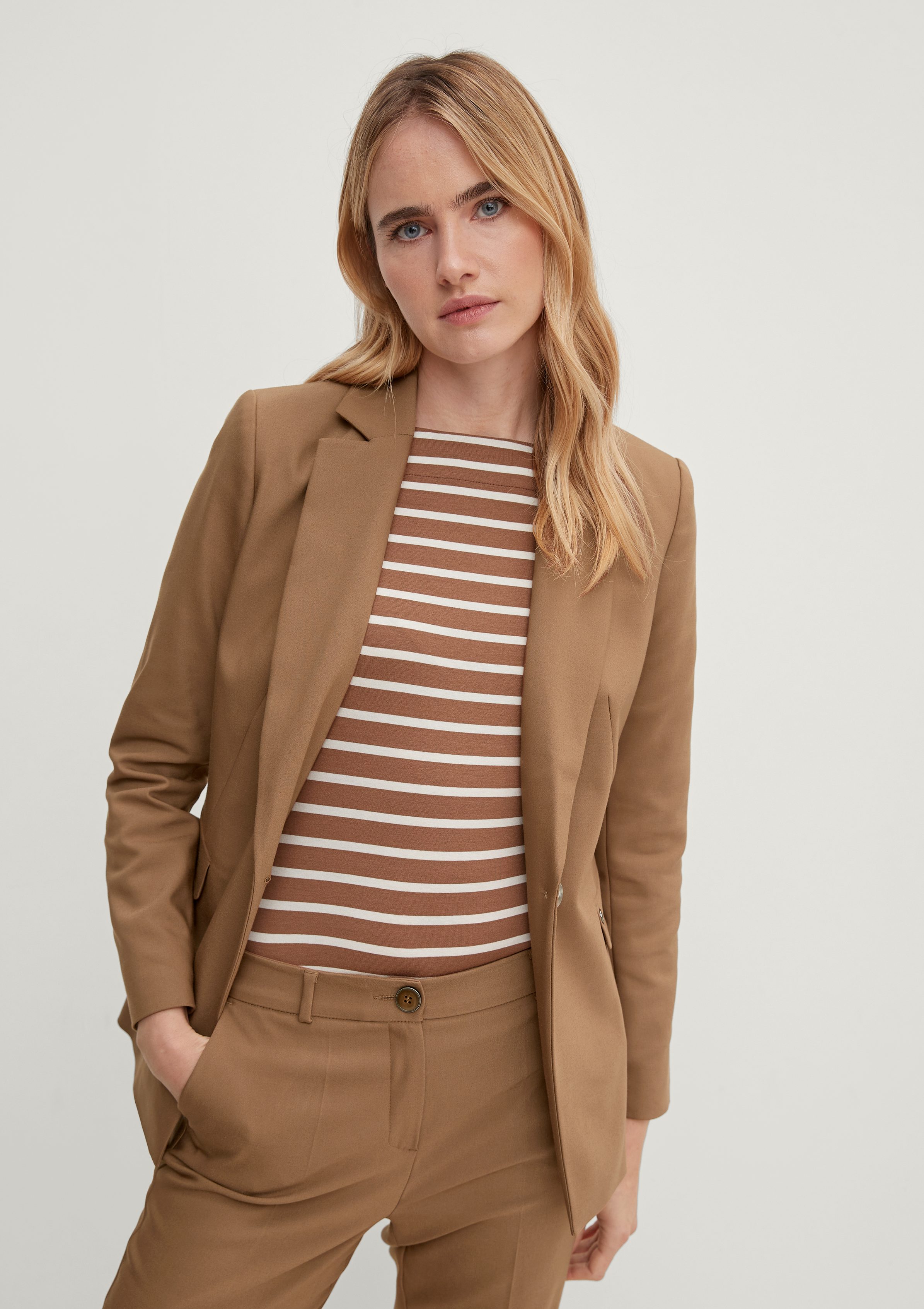 Blusenblazer Taillierter Blazer aus Baumwollmix