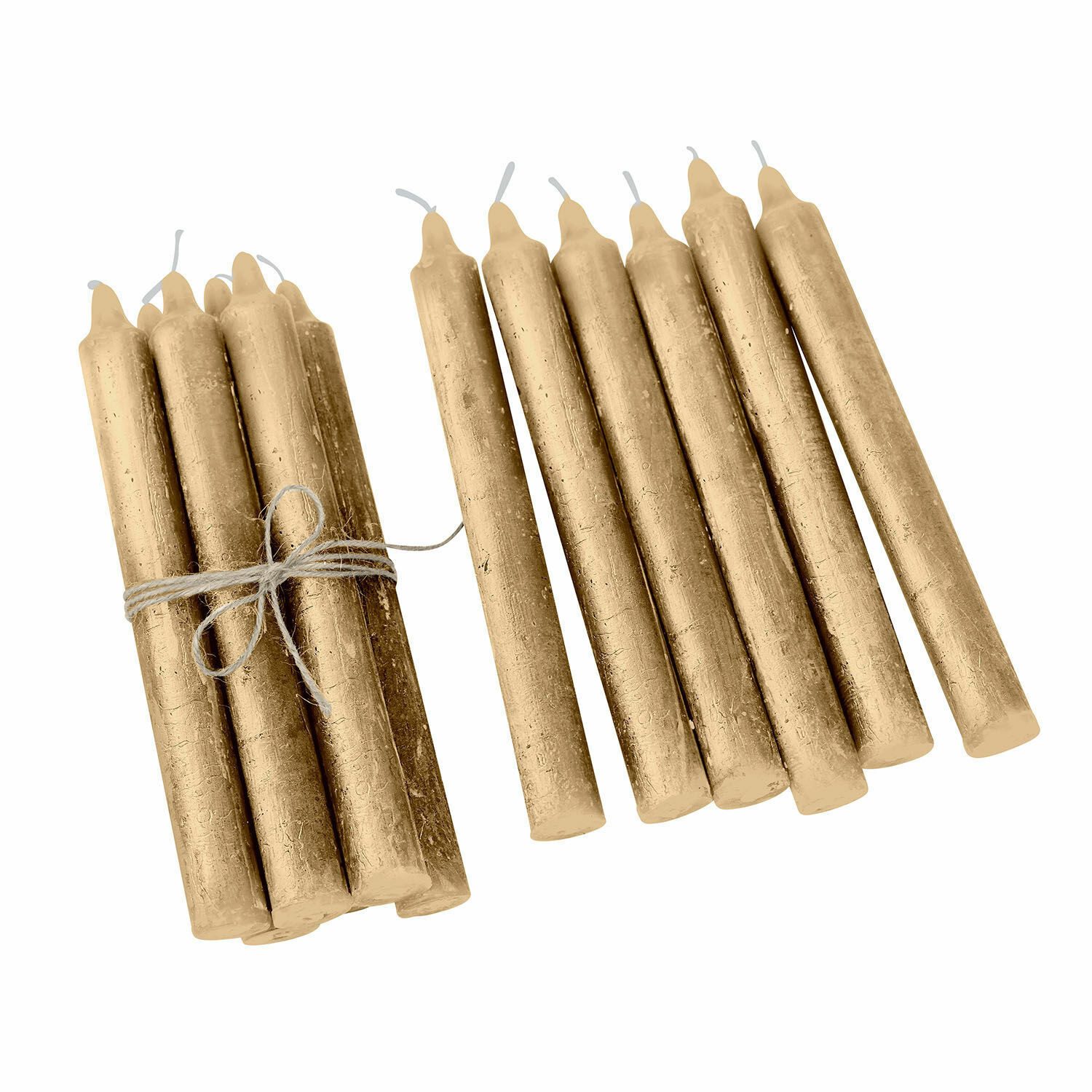 Mirabeau Stumpenkerze Kerze 12er Set Bauceau gold (12er Set, 12er Set), none