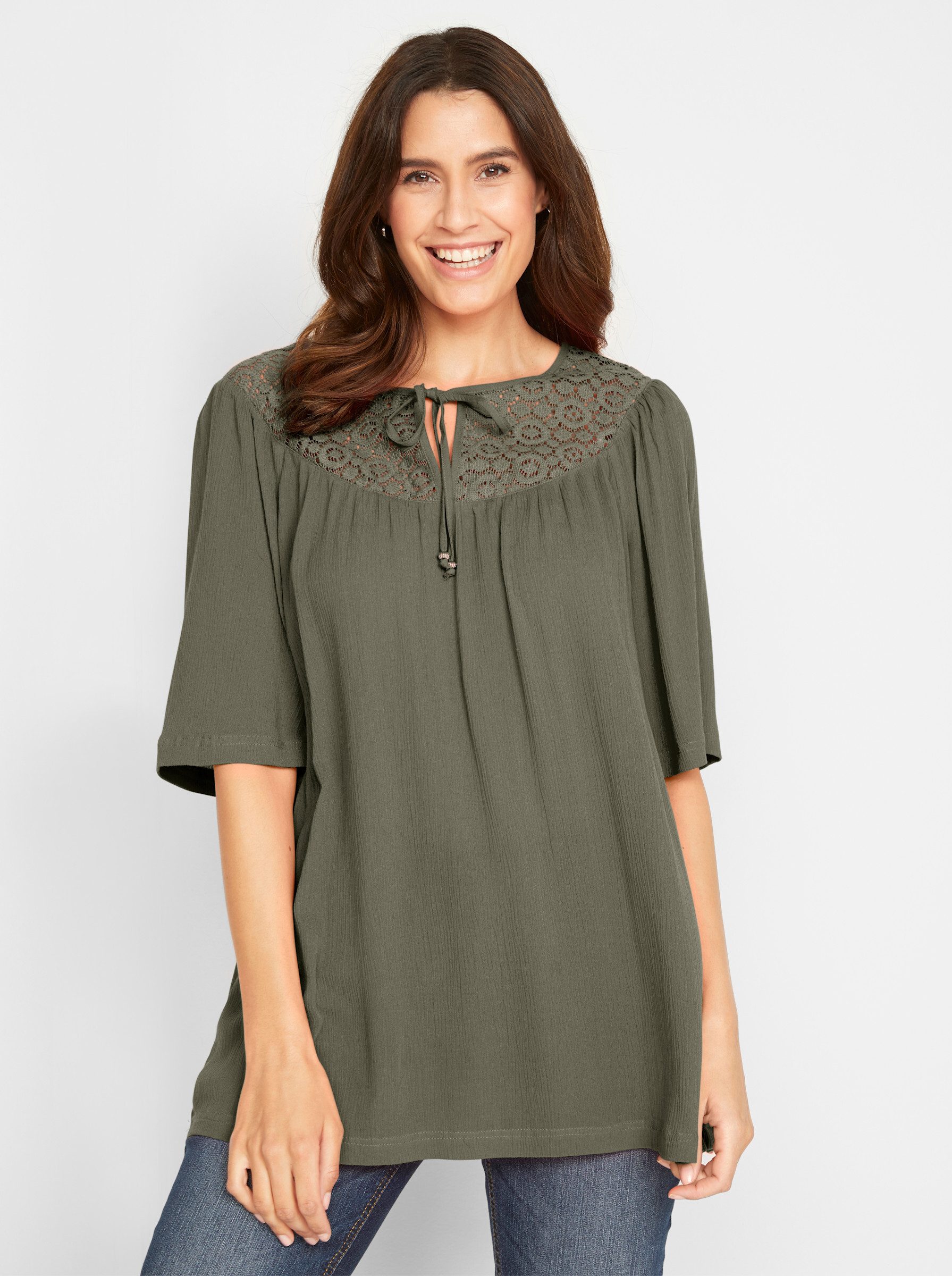 Witt Klassische Bluse Tunika Kurzarm