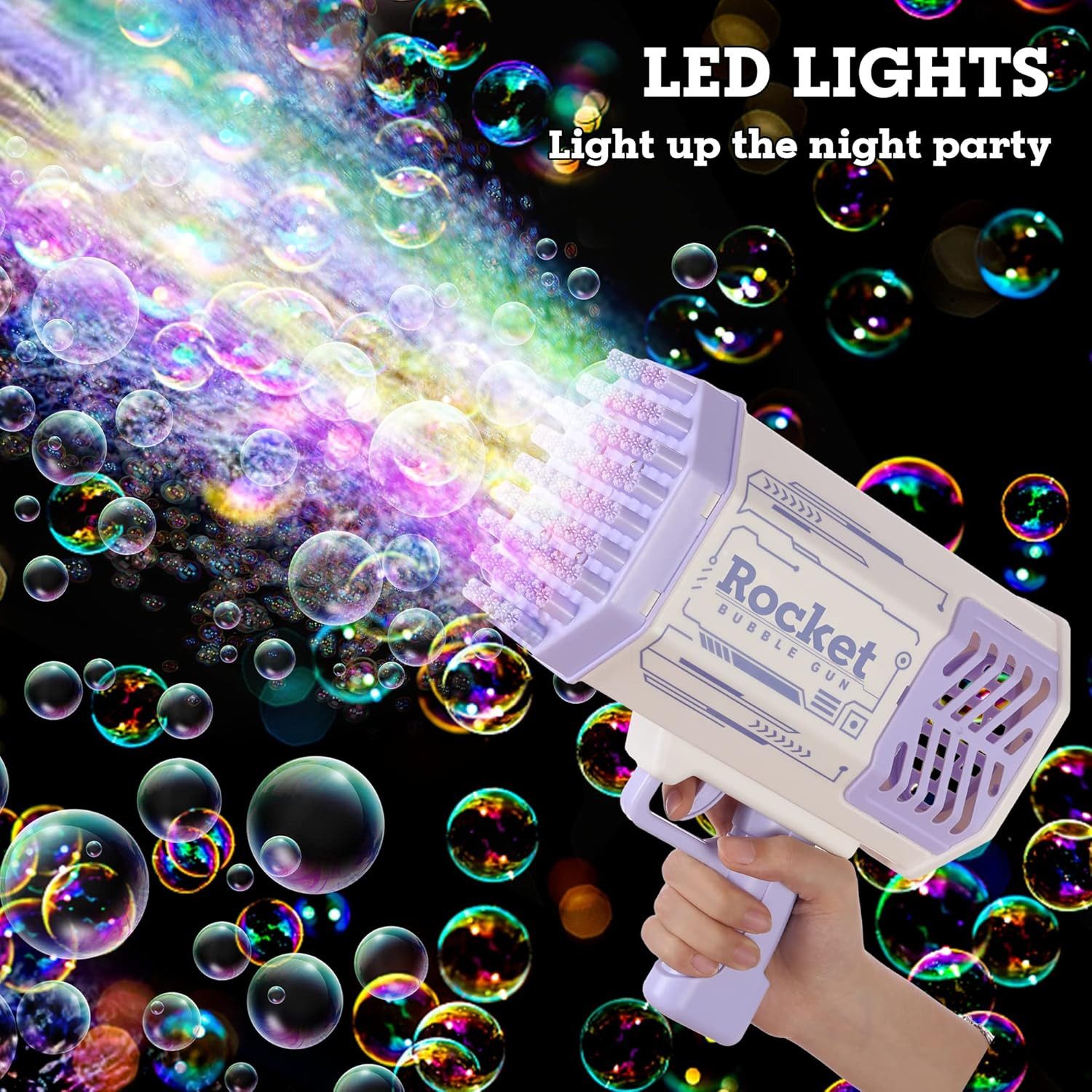 Diyarts Seifenblasenpistole, mit 69 Düsen, Wiederaufladbarem Akku und Zubehör