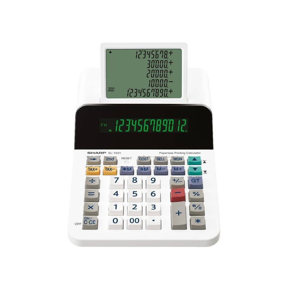 Sharp Taschenrechner Tischrechner anzeigend EL-1501 Tischrechner Weiß Display (Stellen): 12