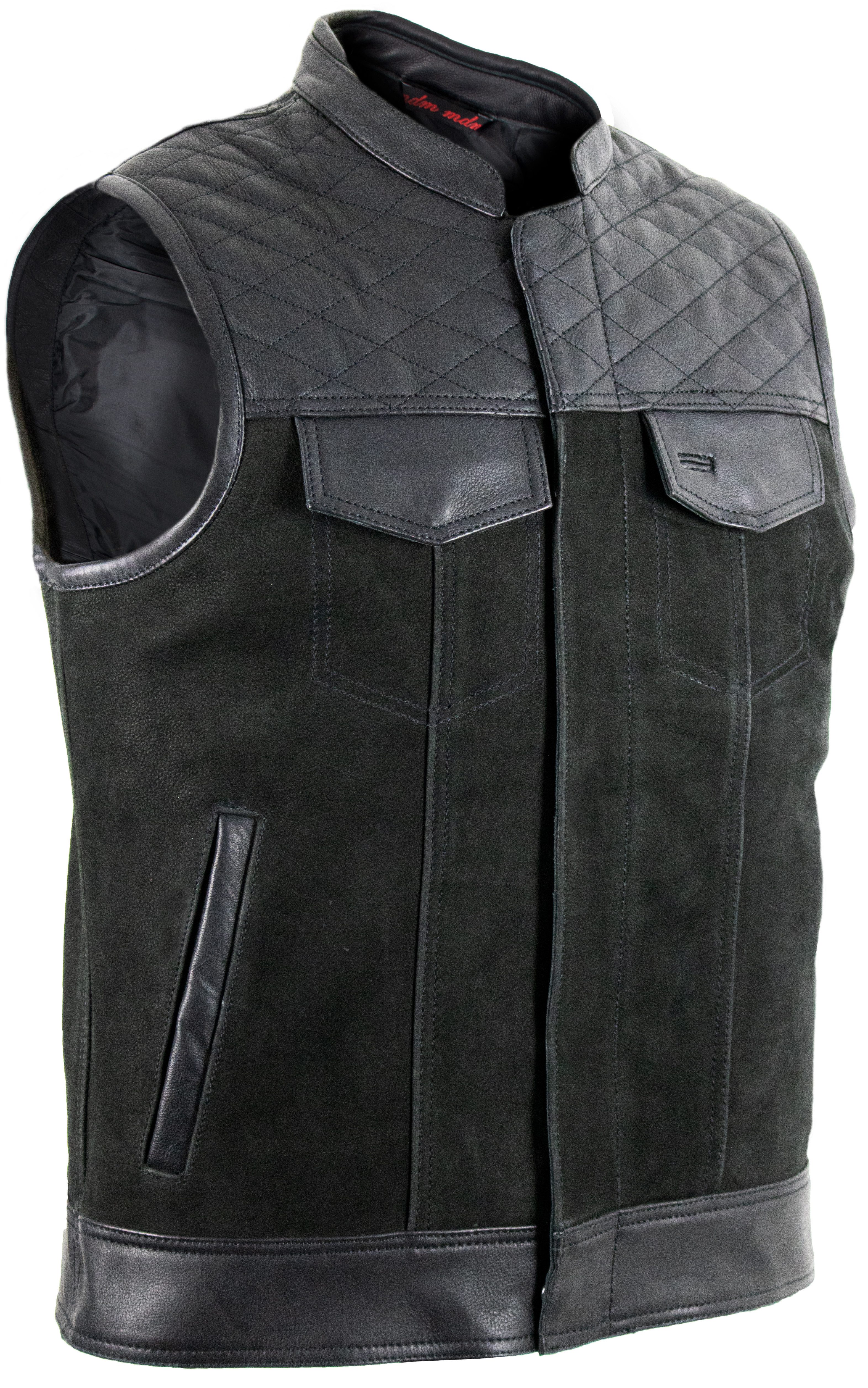 MDM Lederweste Custom Biker Lederweste Nubuk mit Reißverschluss Hunter Bike günstig online kaufen