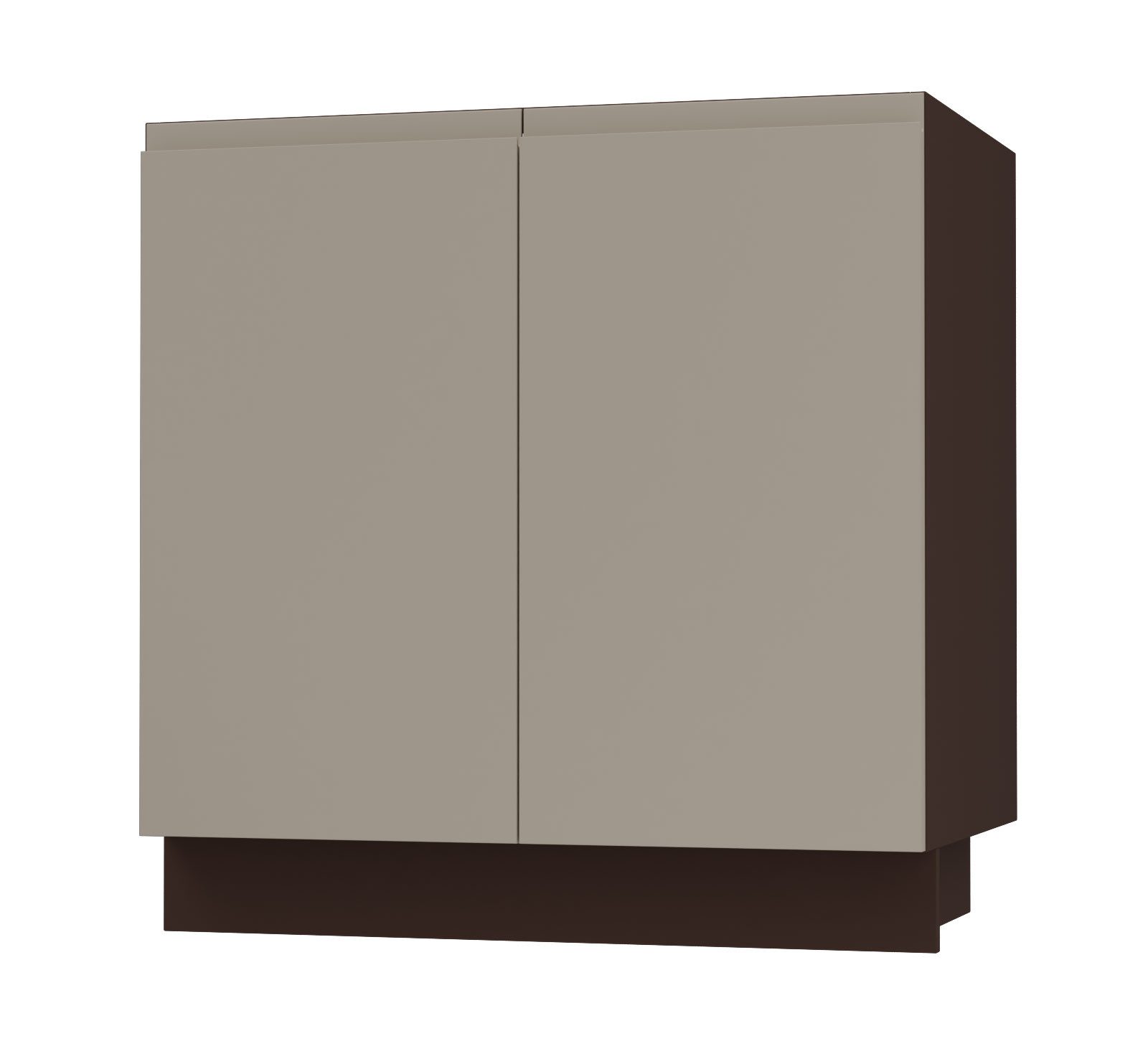 Feldmann-Wohnen Spülenunterschrank Avellino (D8Z/80, 2-türiger Spülenunterschrank, 1-St., moderne Optik, Acrylfronten, Griffmulden) 80x50x82cm grifflos lava - stone grey Acryl matt (AV-D8Z/80)
