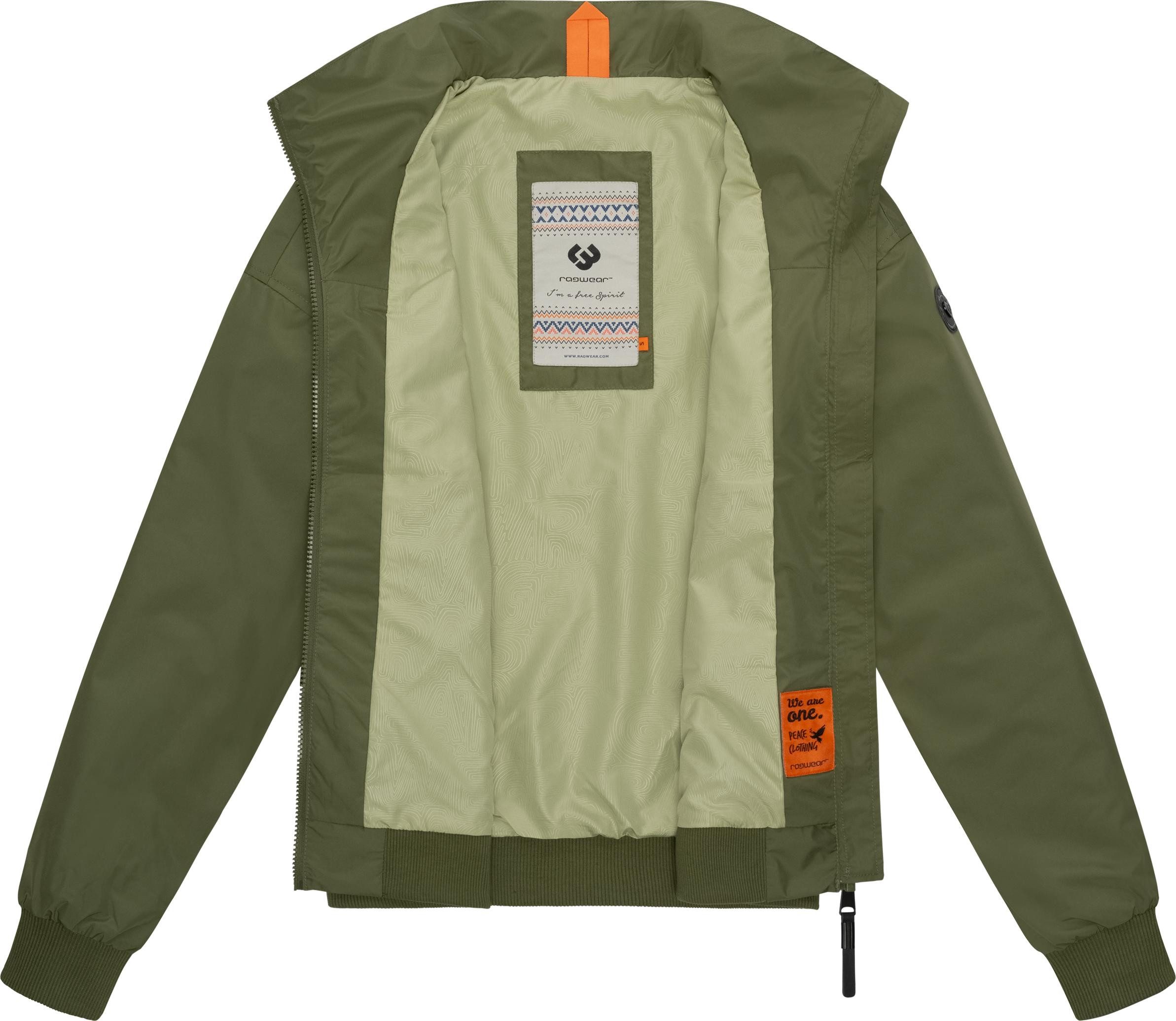 Ragwear Outdoorjacke Goona stylische, wasserdichte Übergangsjacke mit hohem Kragen