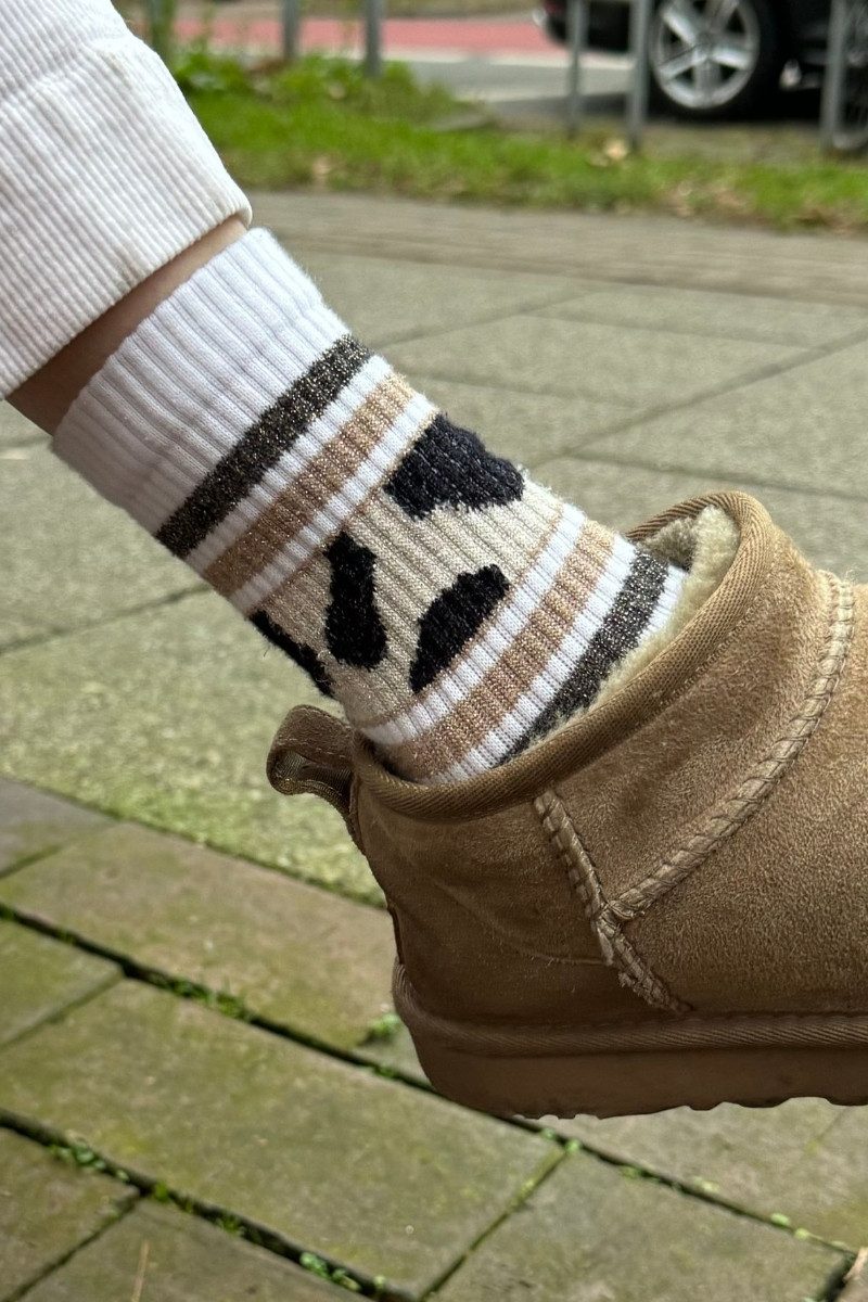 ooley GmbH Socken Socken - SPORTY GLITTER COW - beigegold