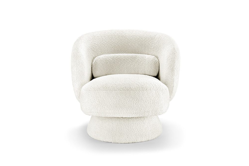 riess-ambiente Drehsessel BOSSA NOVA weiß (Einzelartikel, 1-St), Wohnzimmer · Bouclé · 360° drehbar · Scandinavian Design