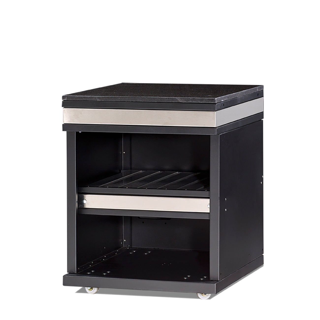JVmoebel Outdoor-Küchenmodul Edelstahl Außenküchenmodul in Schwarz mit großzügiger Arbeitsfläche (1-St) Made in Europe