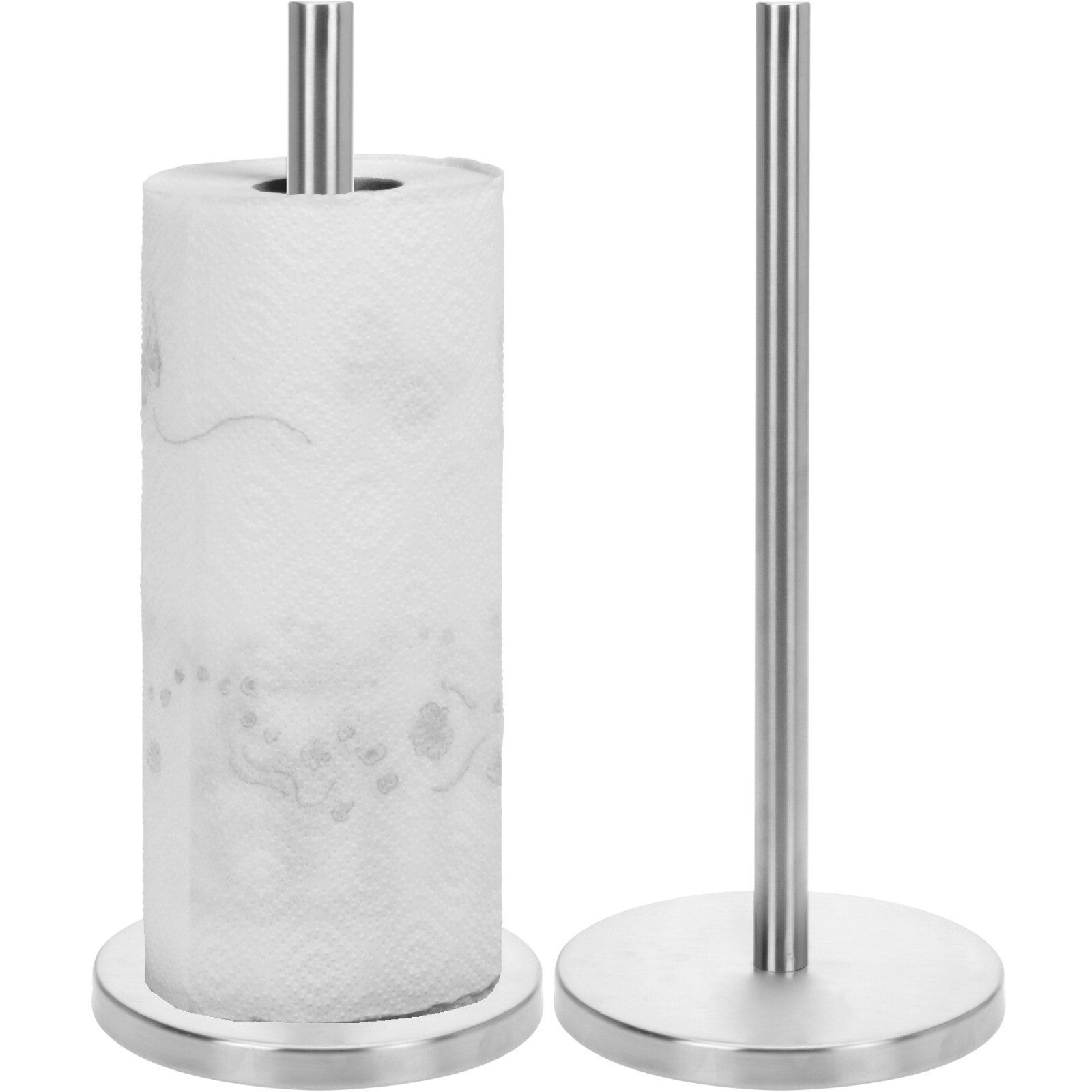 Koopman Küchenrollenhalter Silberfarbend Metallständer 32 cm Rund, (1-St), Rollenhalter, Edelstahl, Küchenrollenständer, Küchenrolle