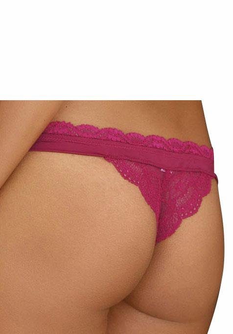 LASCANA String Premium Dessous aus zarter Spitze mit feiner Zierschleife und Accessoire