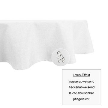 Haus und Deko Tischdecke Tischdecke oval Leinenoptik Lotuseffekt Tischwäsche Wasserabweisend (1-tlg)