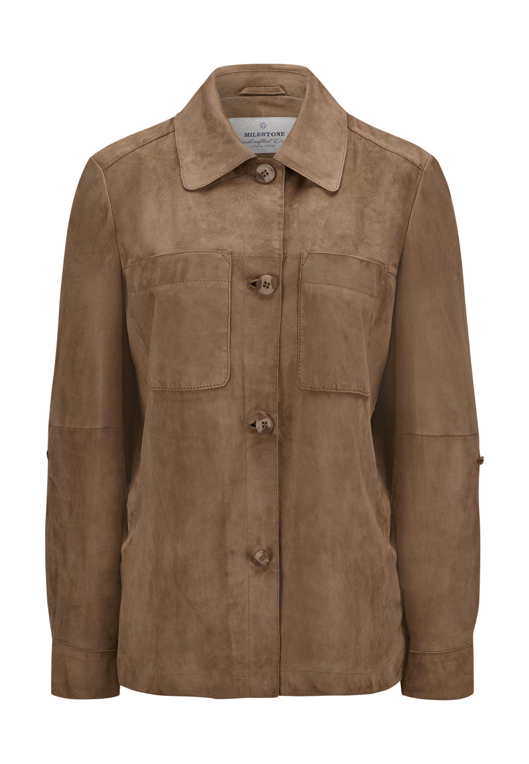 Milestone Hemdjacke MSVicki Damen Overshirt Übergangsjacke klassisch