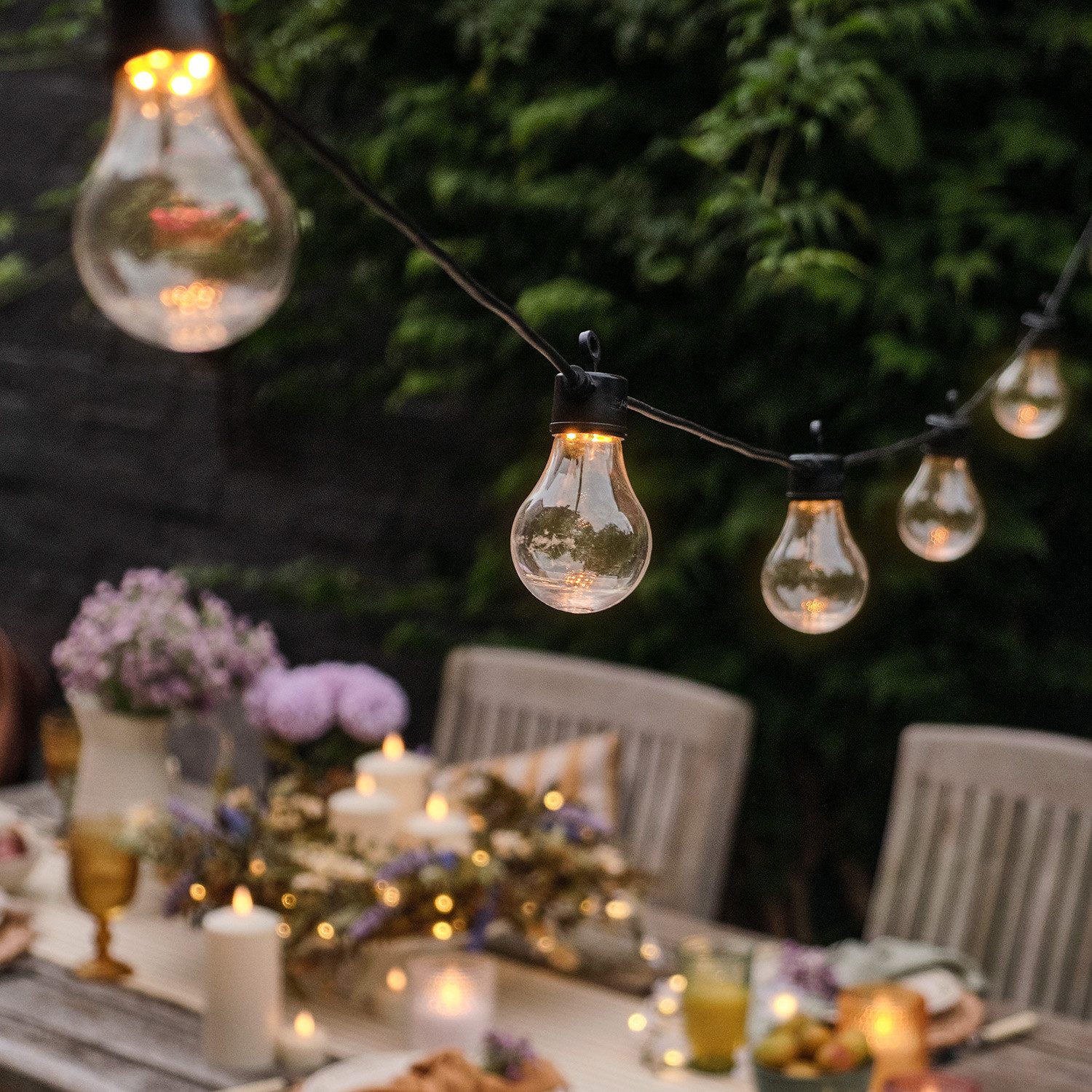 Lights4fun LED-Lichterkette Core Connect 5m 10er Party Lichterkette warmweiß koppelbar schwarzes K