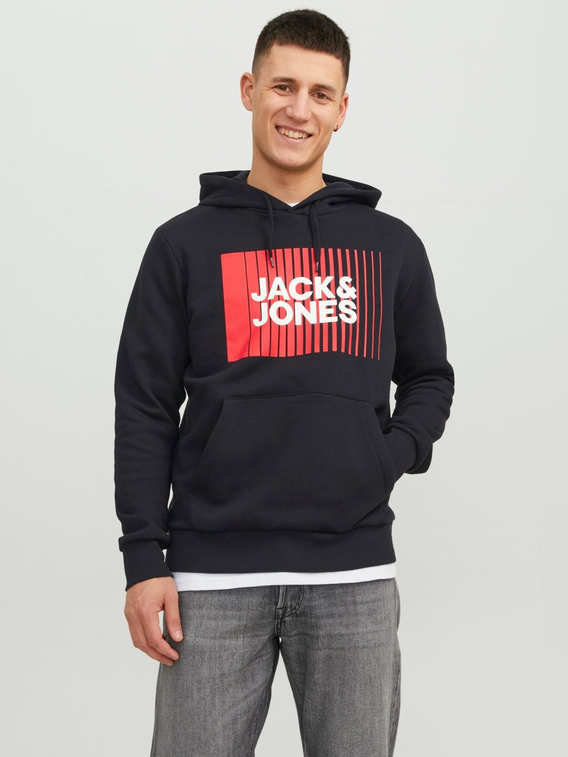 Jack & Jones Hoodie CORP (1-tlg) Hoodie mit Kapuze und Känguru-Tasche