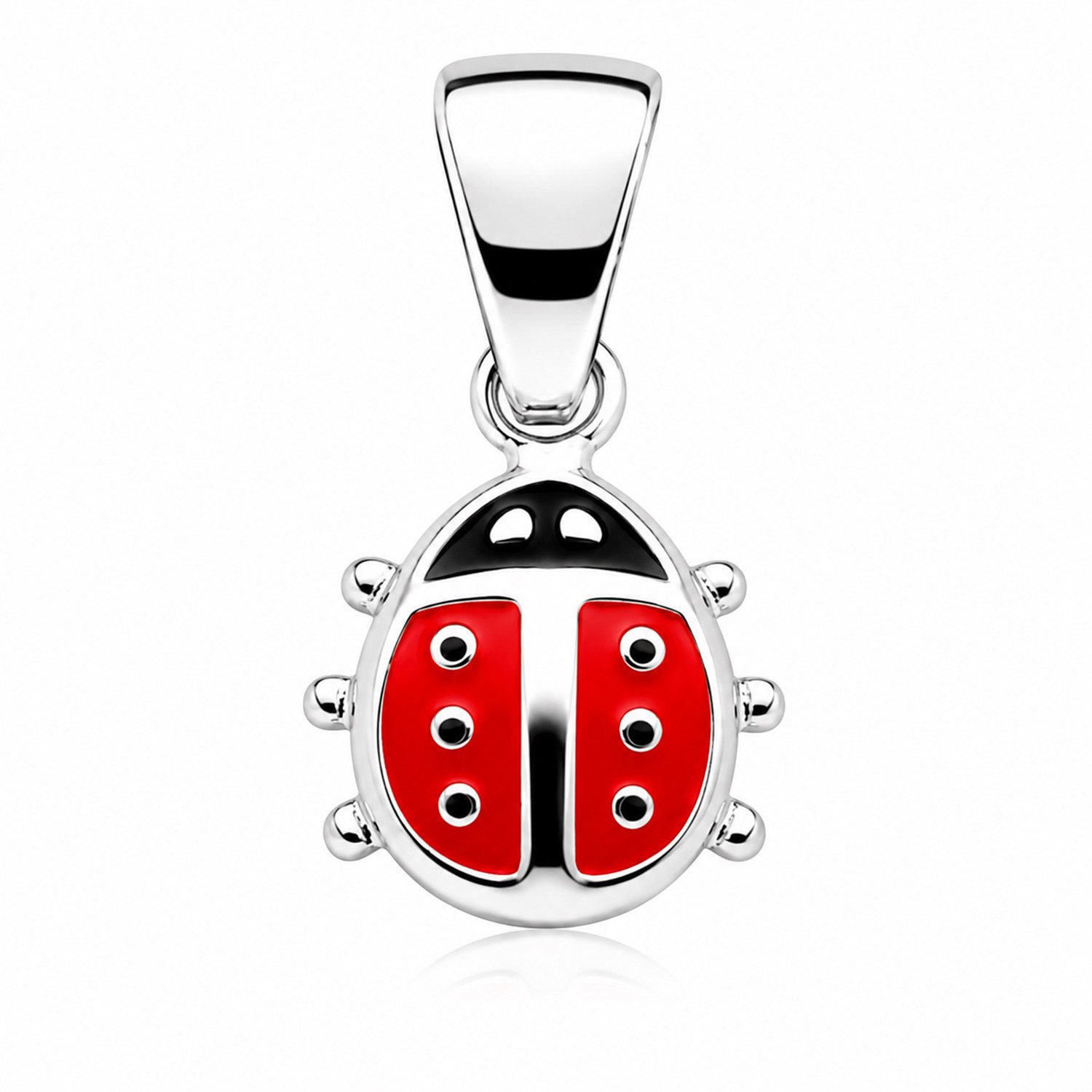 LUISIA® Kettenanhänger Anhänger Marienkäfer - 925 Sterling Silber (1-tlg., inkl. Schmuckbox)