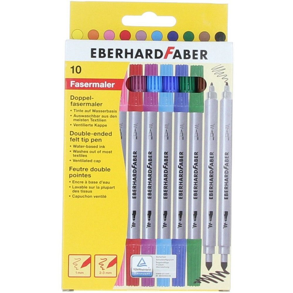 Eberhard Faber Faserstift 10 Doppelfasermaler - 2 Strichbreiten