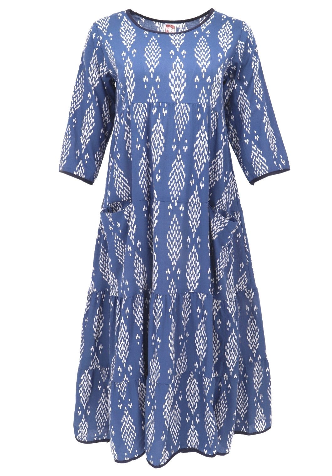 Midikleid Boho Sommerkleid, bedrucktes wadenlanges Kleid..