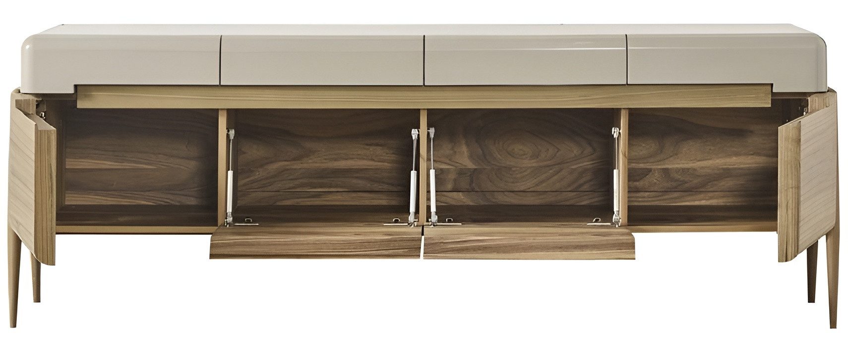 Xlmoebel Sideboard Braunes Holzsideboard mit viel Stauraum und eleganten Details (Sideboard), Hergestellt in Europa