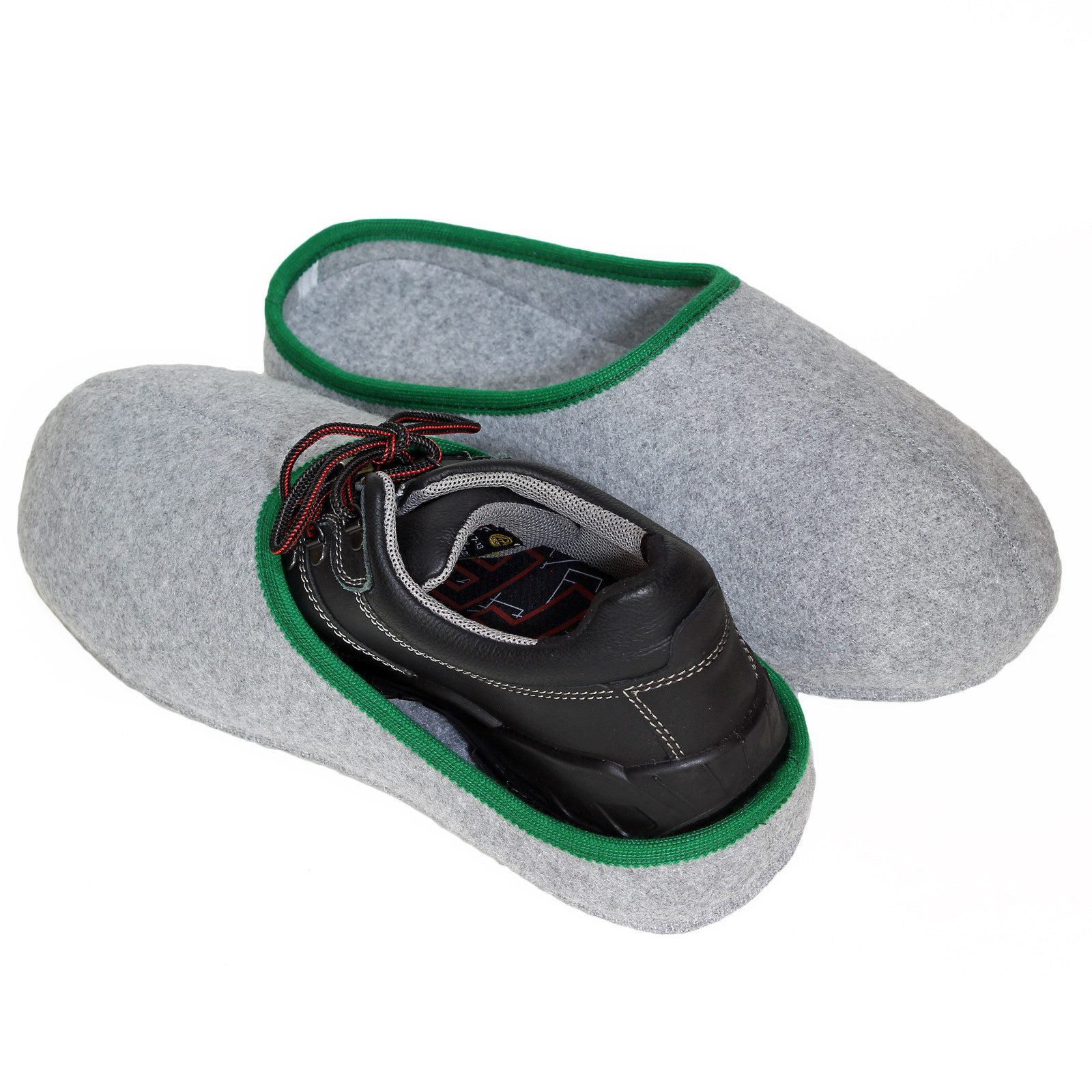 Pantoffelmann Handwerkerpantoffel Überpantoffel Arbeitsschuhe Herren Filz Überschuhe Pantoffel (1 Paar) Filzpantoffeln, Gästepantoffel besonders leicht