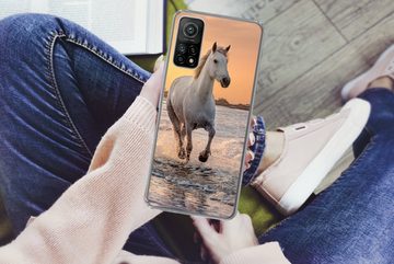 MuchoWow Handyhülle Pferde - Sonne - Meer - Strand - Tiere, Phone Case, Handyhülle Xiaomi Mi 10T, Silikon, Schutzhülle