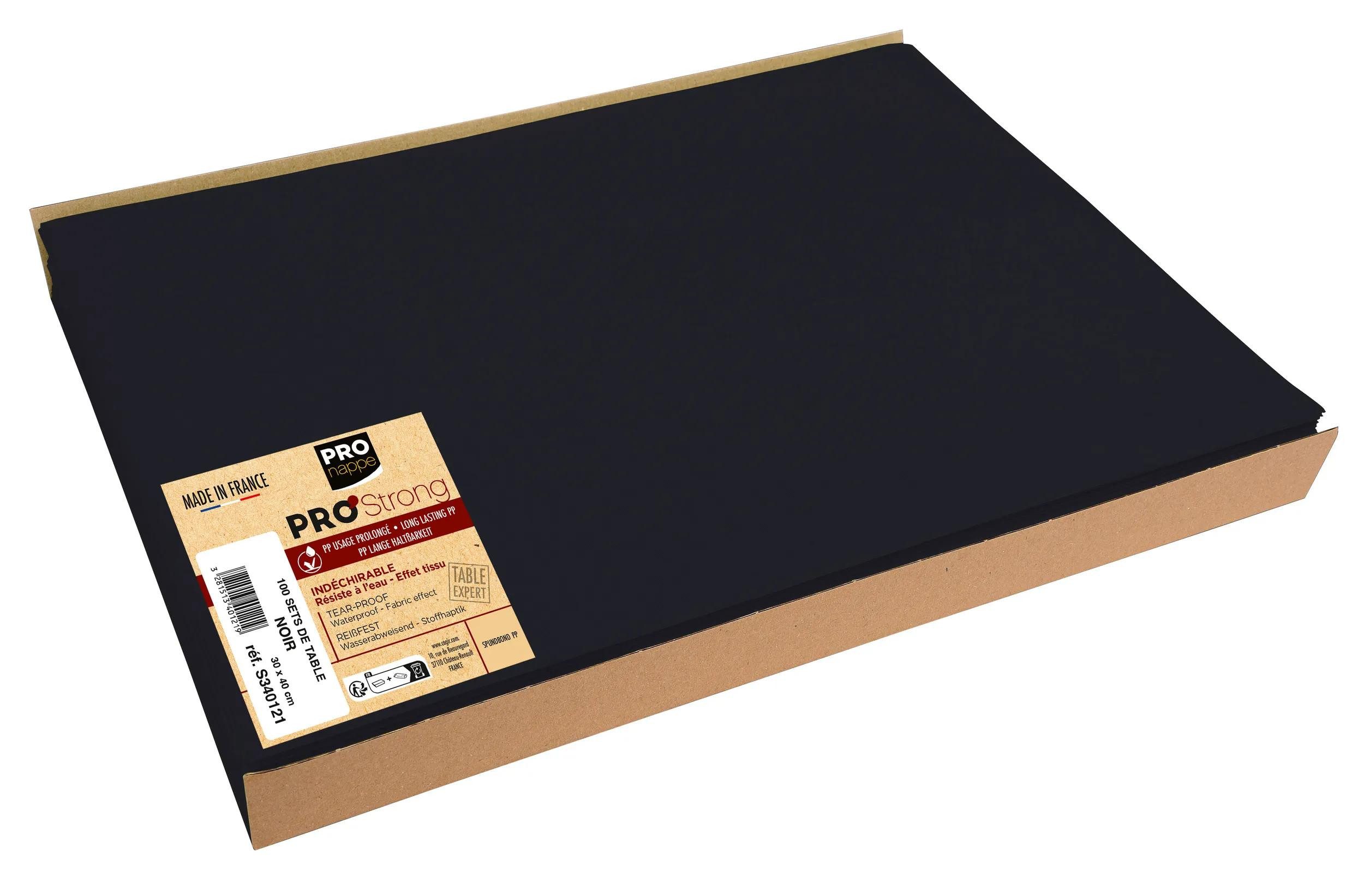 PROnappe Tischband 5x 100 Tischsets, Spunbond, einfarbig Format 30x40cm Schwarz S340121I, Sets spunbond