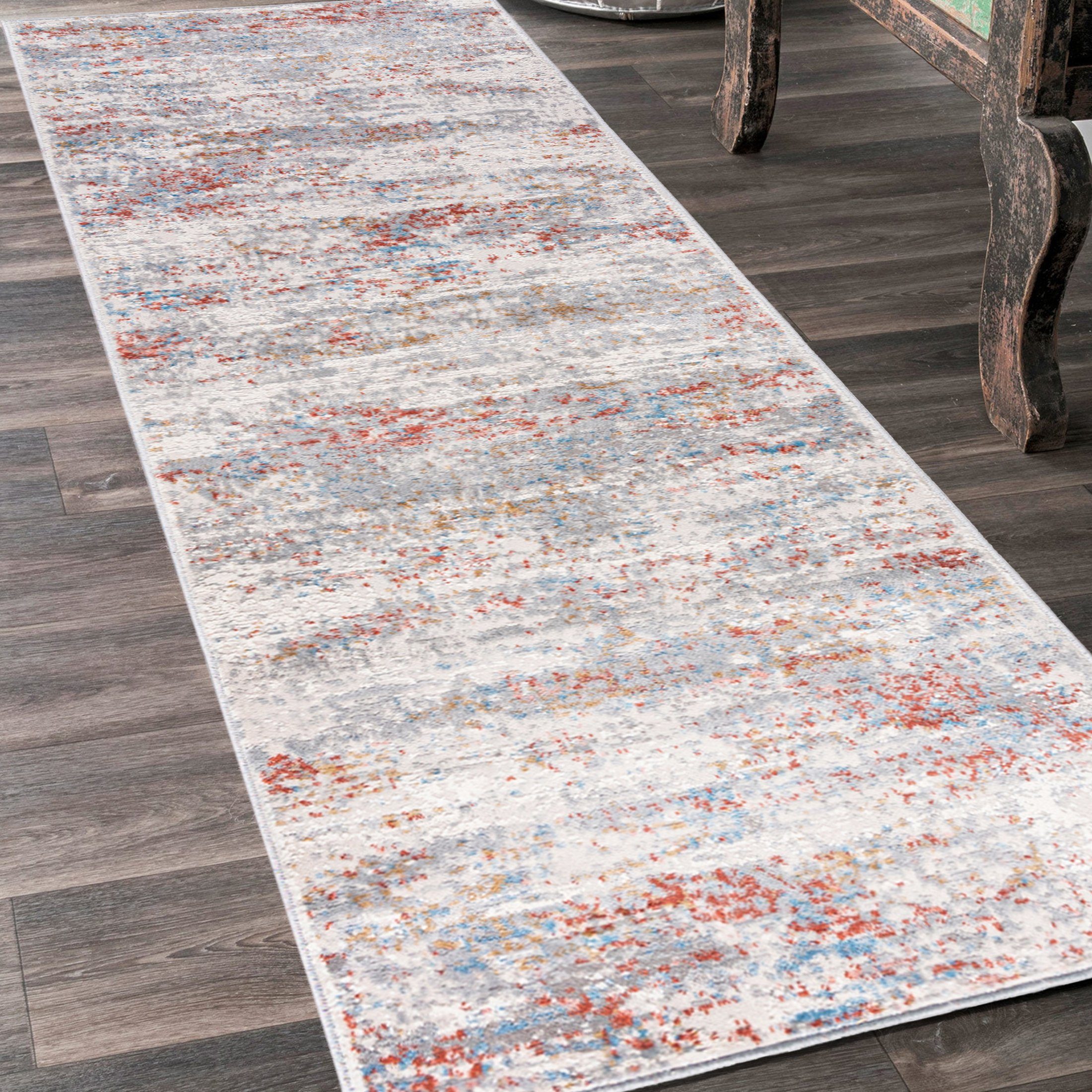 Mazovia Läufer Läufer FlurLäufer Modern für Vorzimmer Schlafzimmer - Abstrakt Muster, 60 x 150 cm, Kurzflor, Meterware