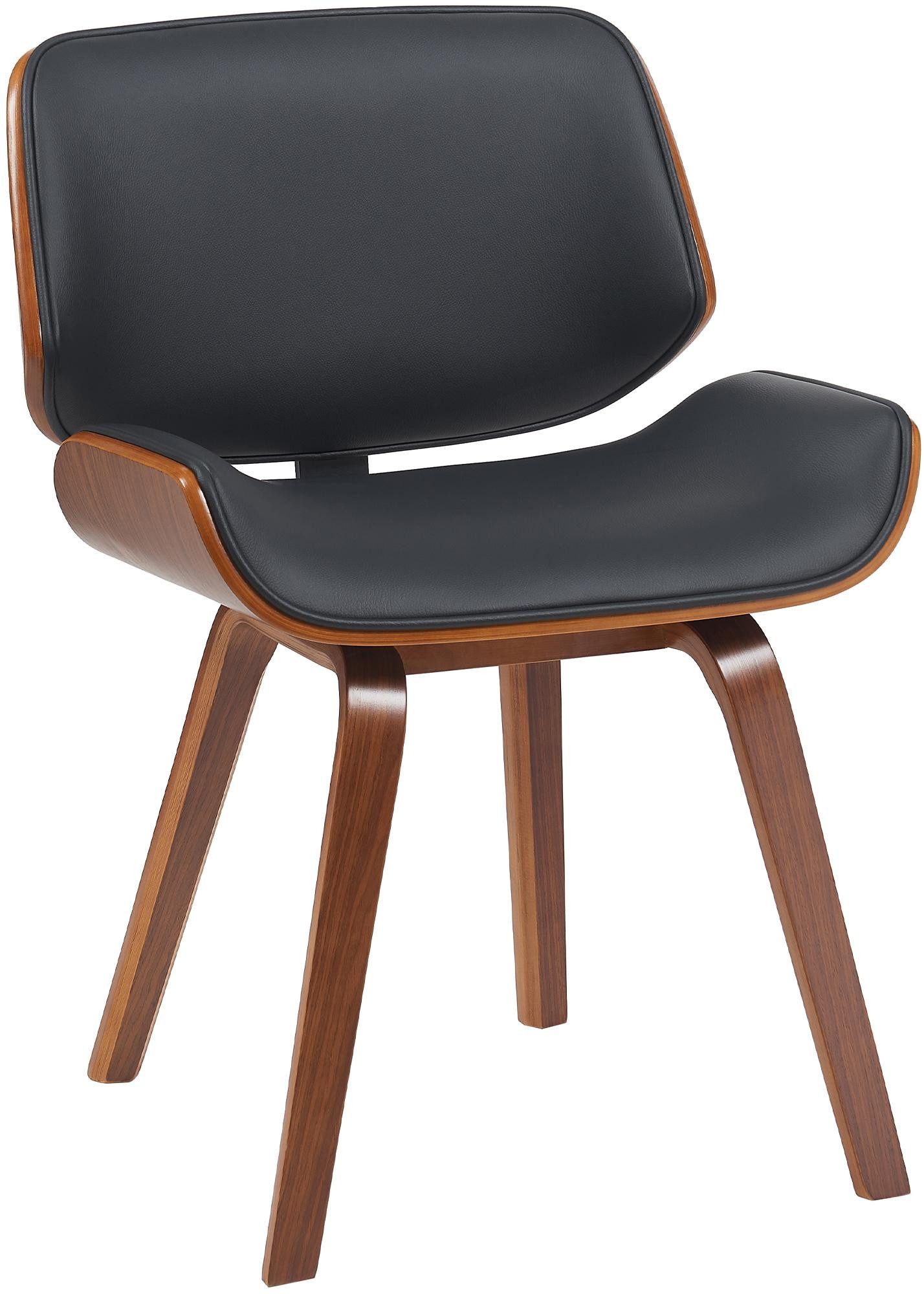 furnicato Besucherstuhl Esszimmerstuhl Beverley 80x55x41 cm walnuss/schwarz (1 St)
