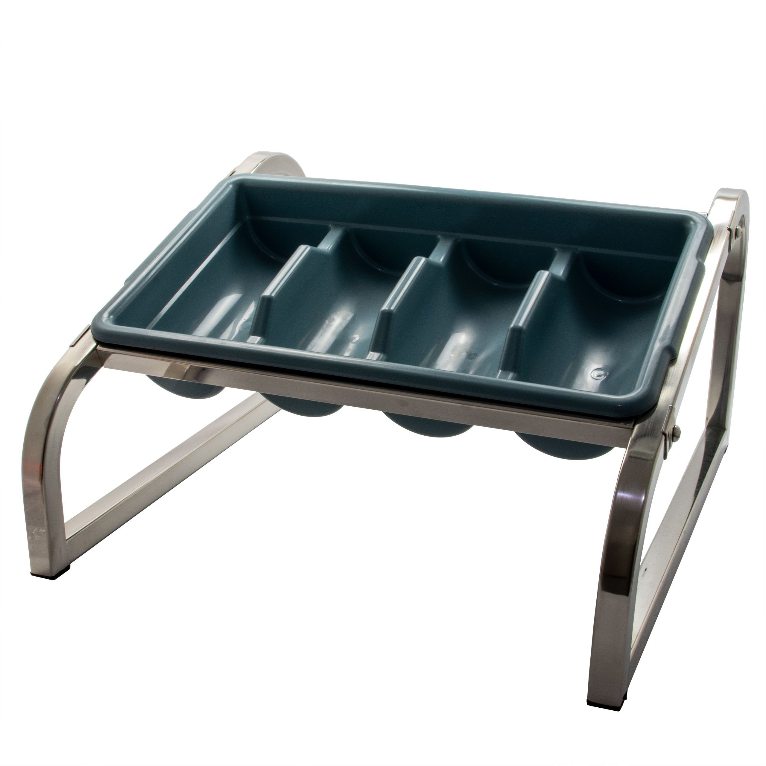 AcMax Thermobehälter Besteck Ständer Edelstahl inkl. Einsatz Buffetständer, Zutatenständer