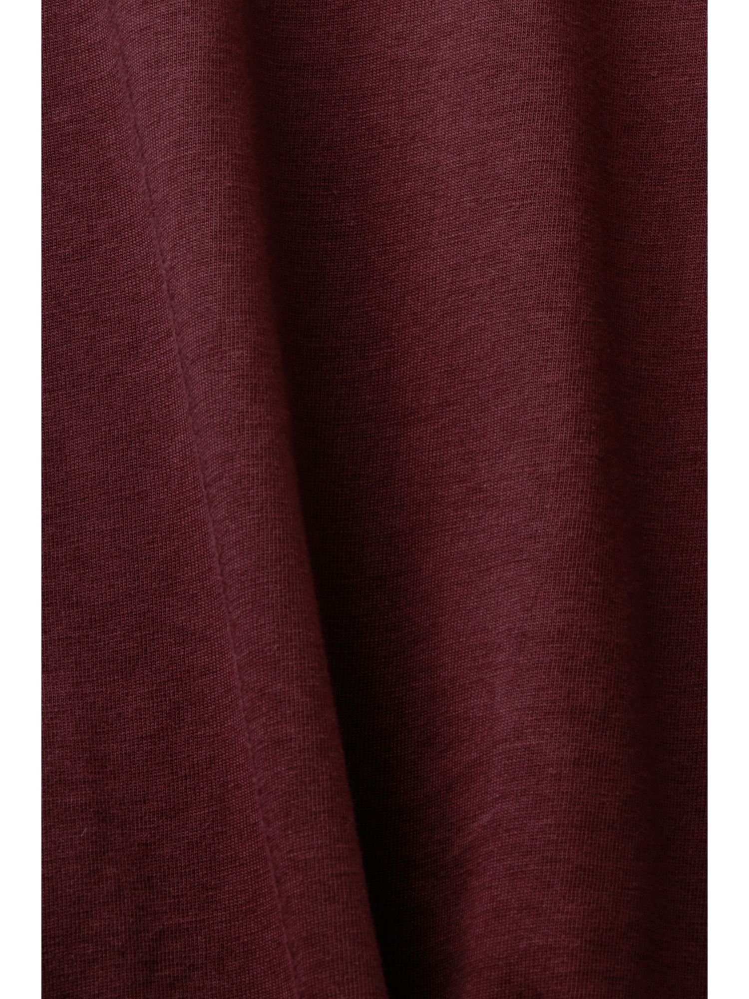 BORDEAUX Langarmshirt mit RED (1-tlg) Rundhalsausschnitt Esprit Oberteil