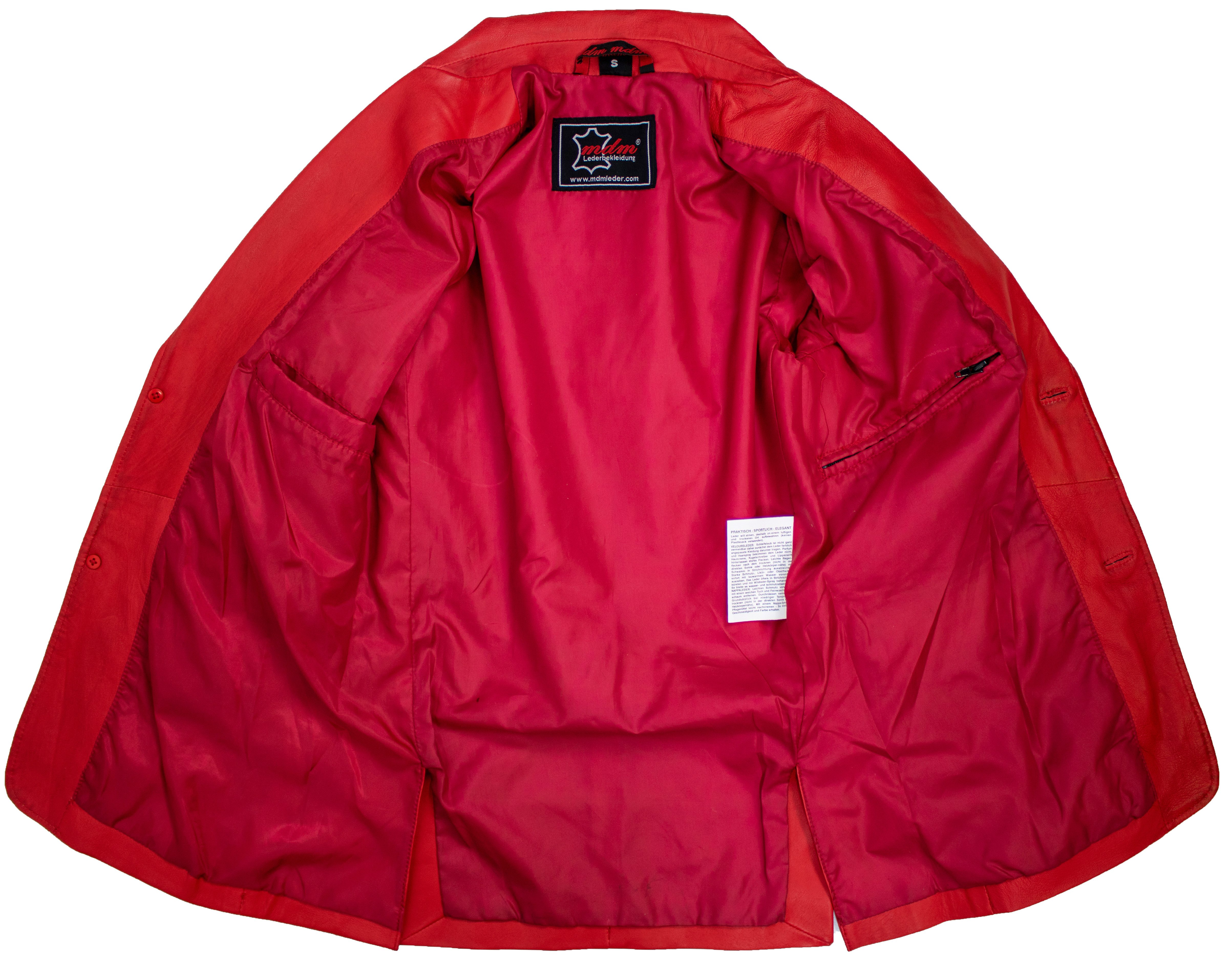MDM Lederblazer Herren Leder Sakko Leder Blazer aus echtem Leder Leichte Sommer Lederjacke