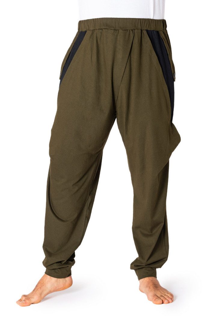 Haremshose Baggy Pants mit elastischem Gummibund und Luftlöchern auf Kniehöhe
