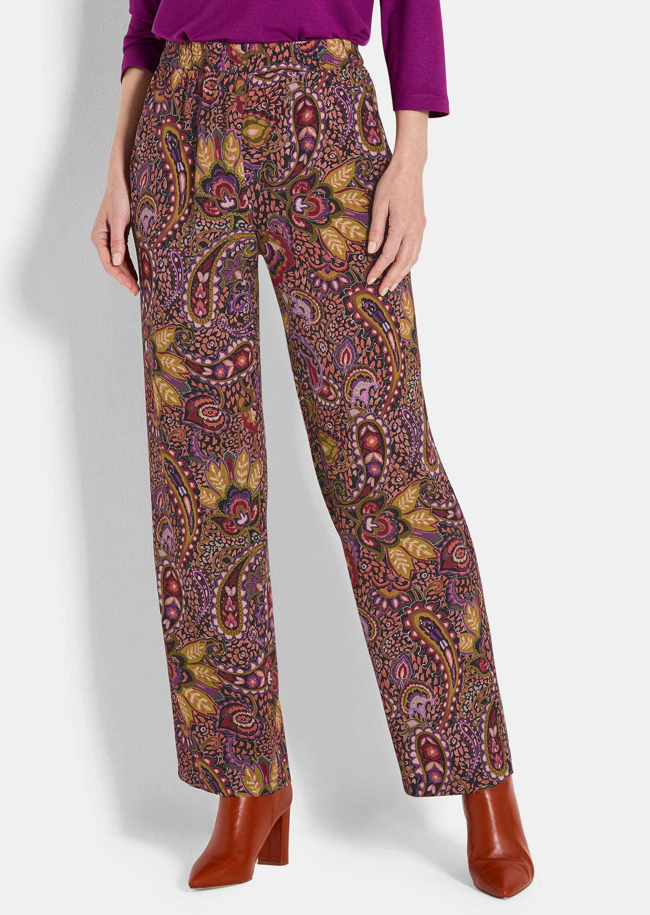 Stoffhose Luftige Viskosehose mit Paisley-Muster