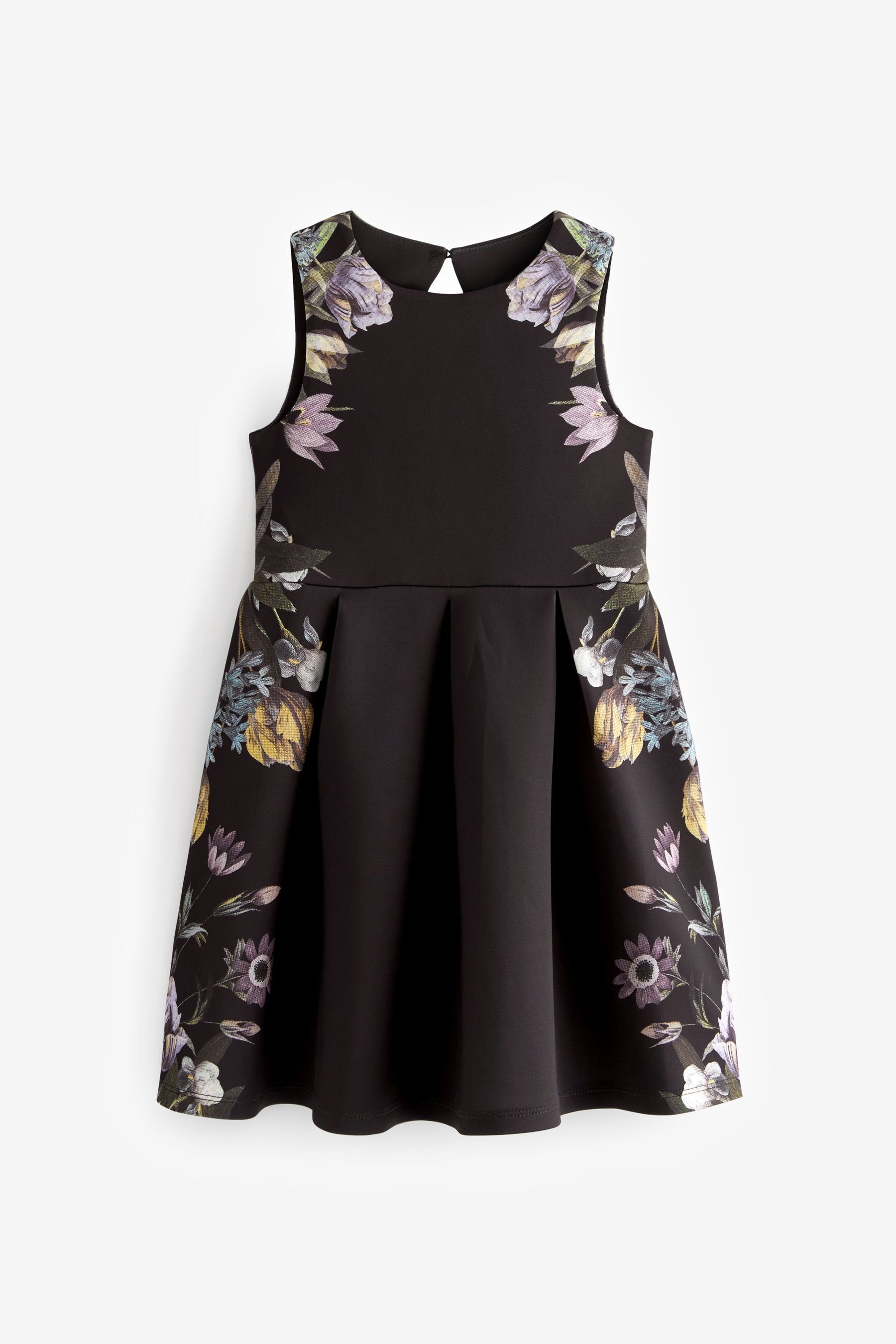 Next Partykleid Festliches Kleid (1-tlg) Black Dark Floral Print Scuba