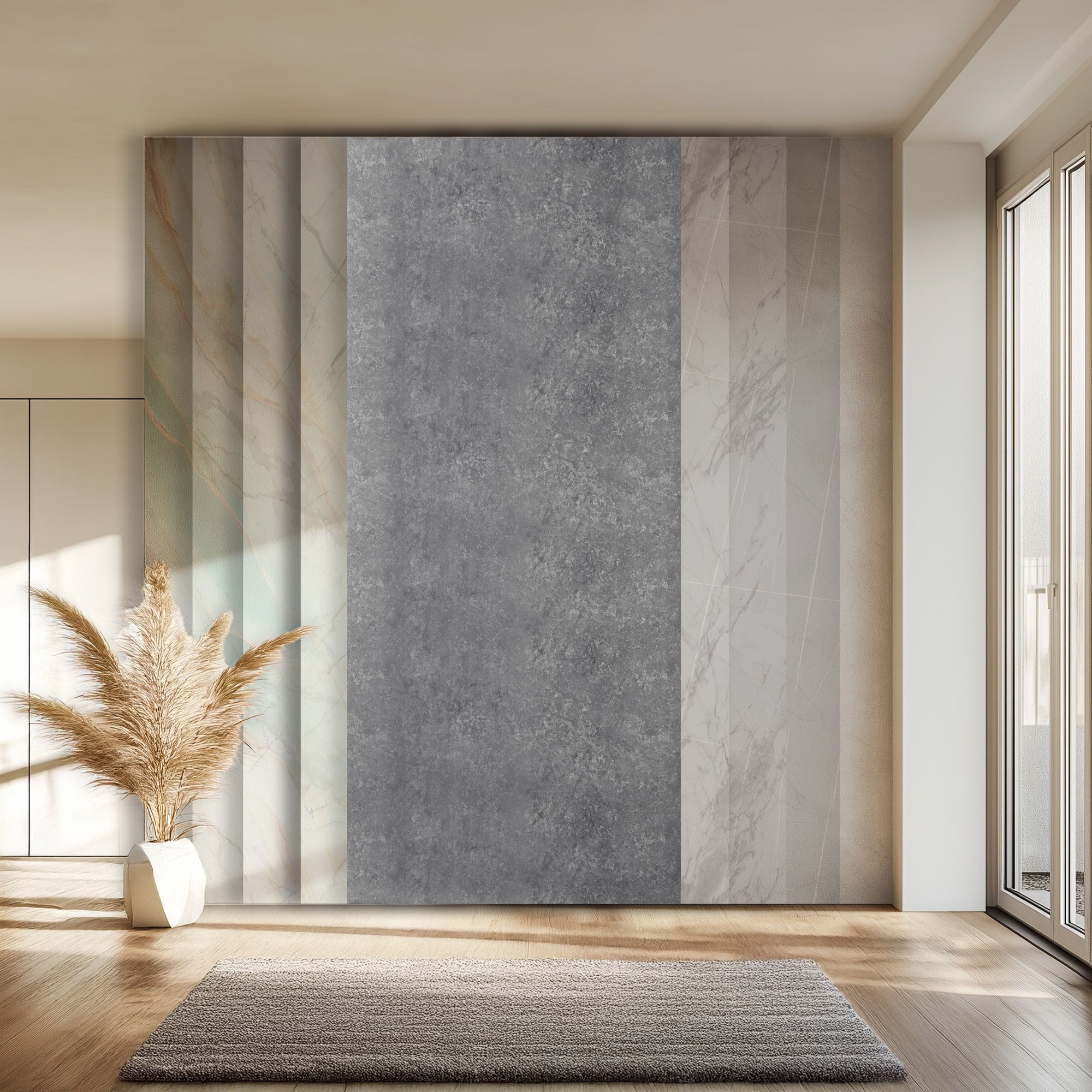 Hexim Wandpaneel, (Marmoroptik 3 Stück 280x122 cm SPC Kunststoff Innen & Außenbereich Granit Steinoptik - Duschrückwand Küchenrückwand Spritzschutz Betonoptik (10,25 m² 8235) A-Serie)