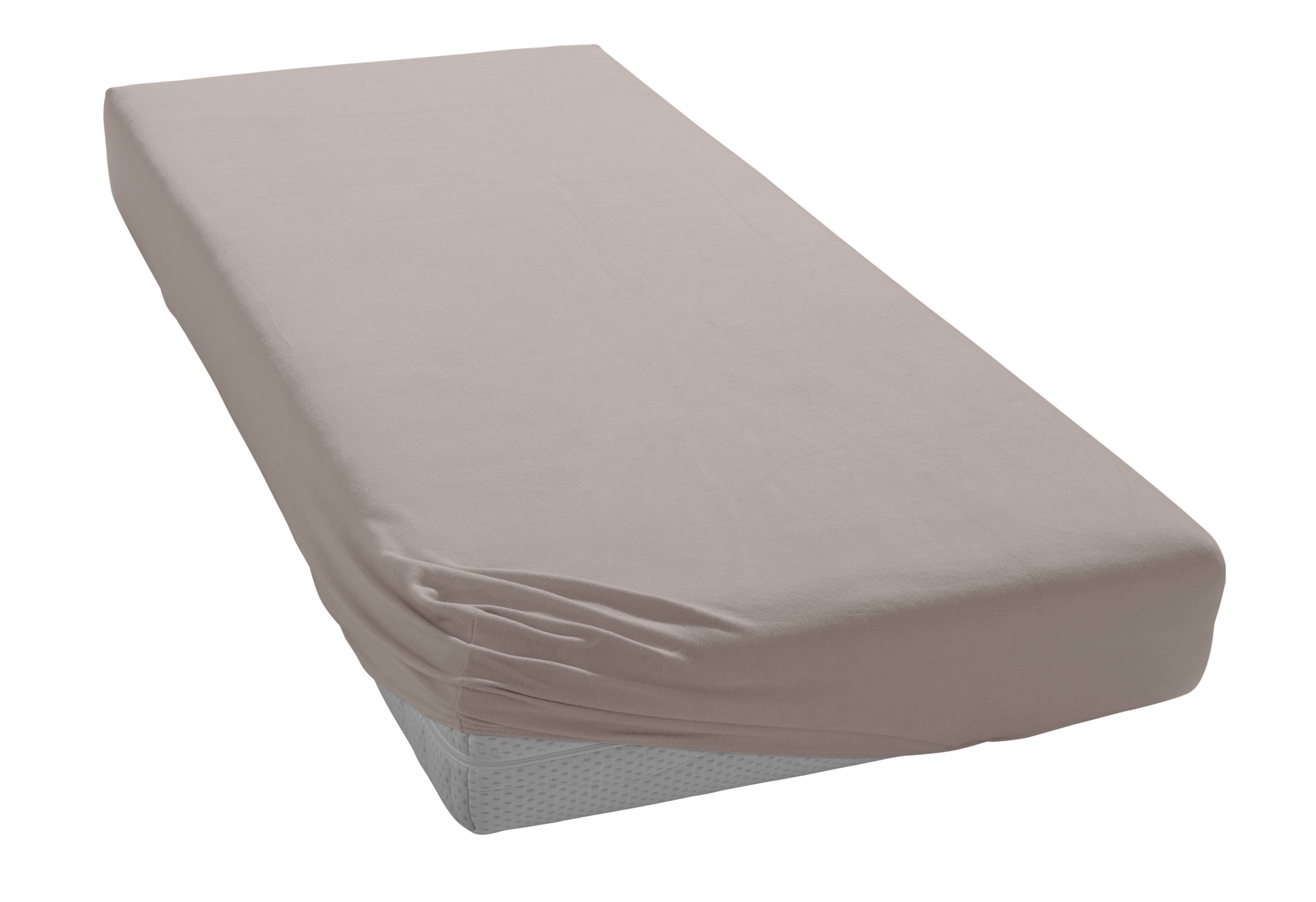 Elegante Spannbettlaken Mako-Jersey, Mako-Jersey, Gummizug: rundum, (1 Stück), in hochwertiger Qualität mit Elasthan-Anteil