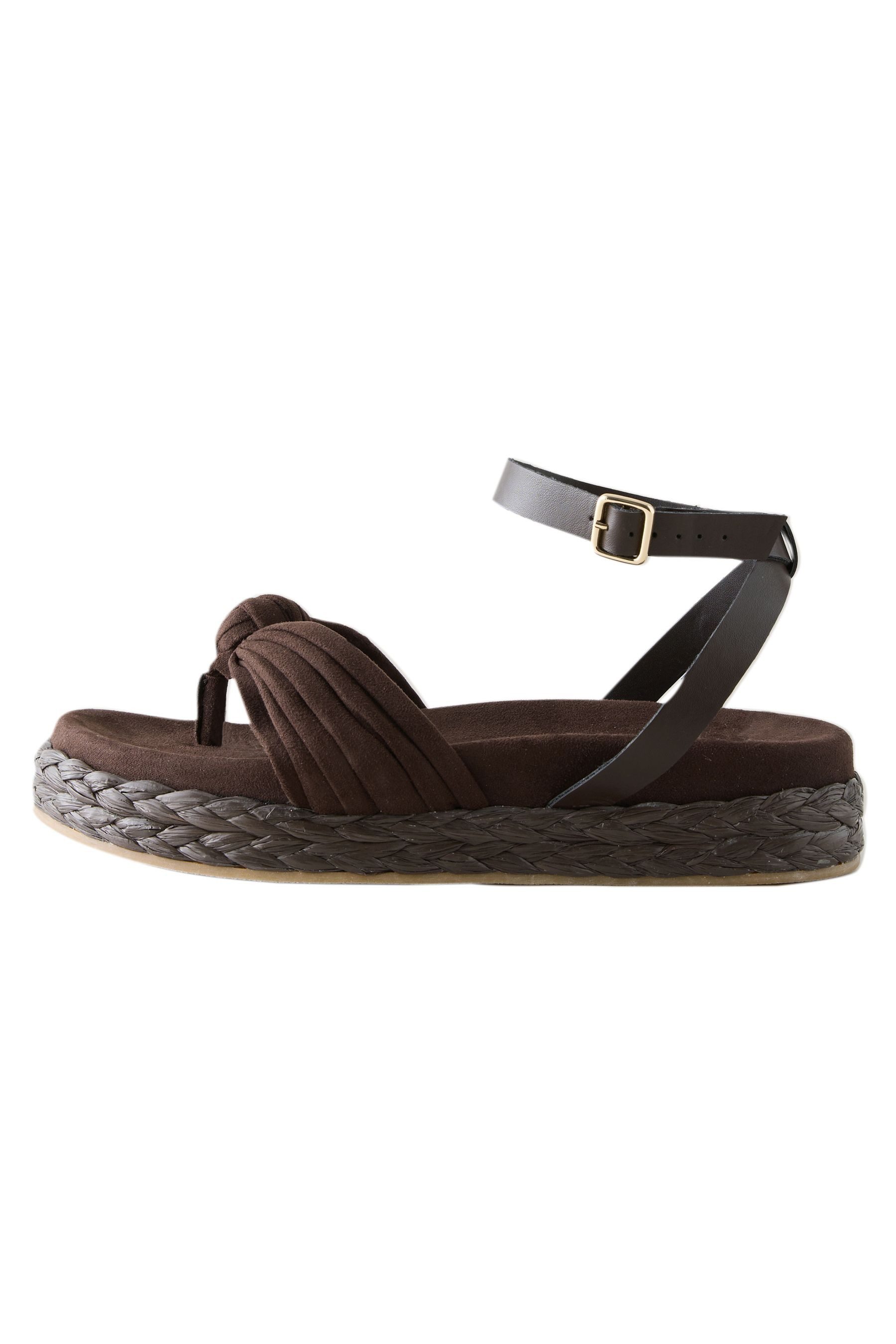 Next Zehentrenner aus Bast mit Knotendetail Keilsandalette