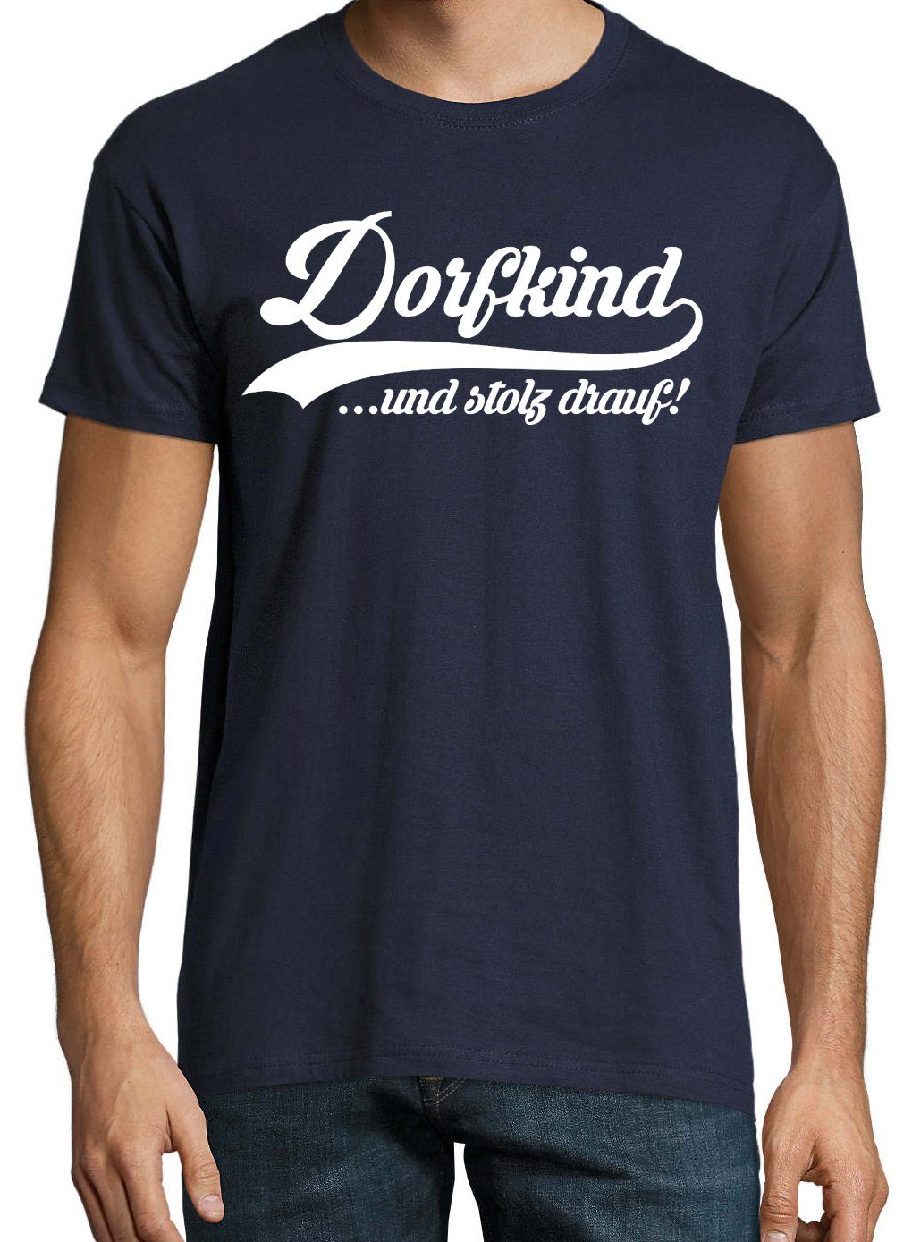Youth Designz Print-Shirt Dorfkind Herren T-Shirt mit lustigem Spruch Navyblau