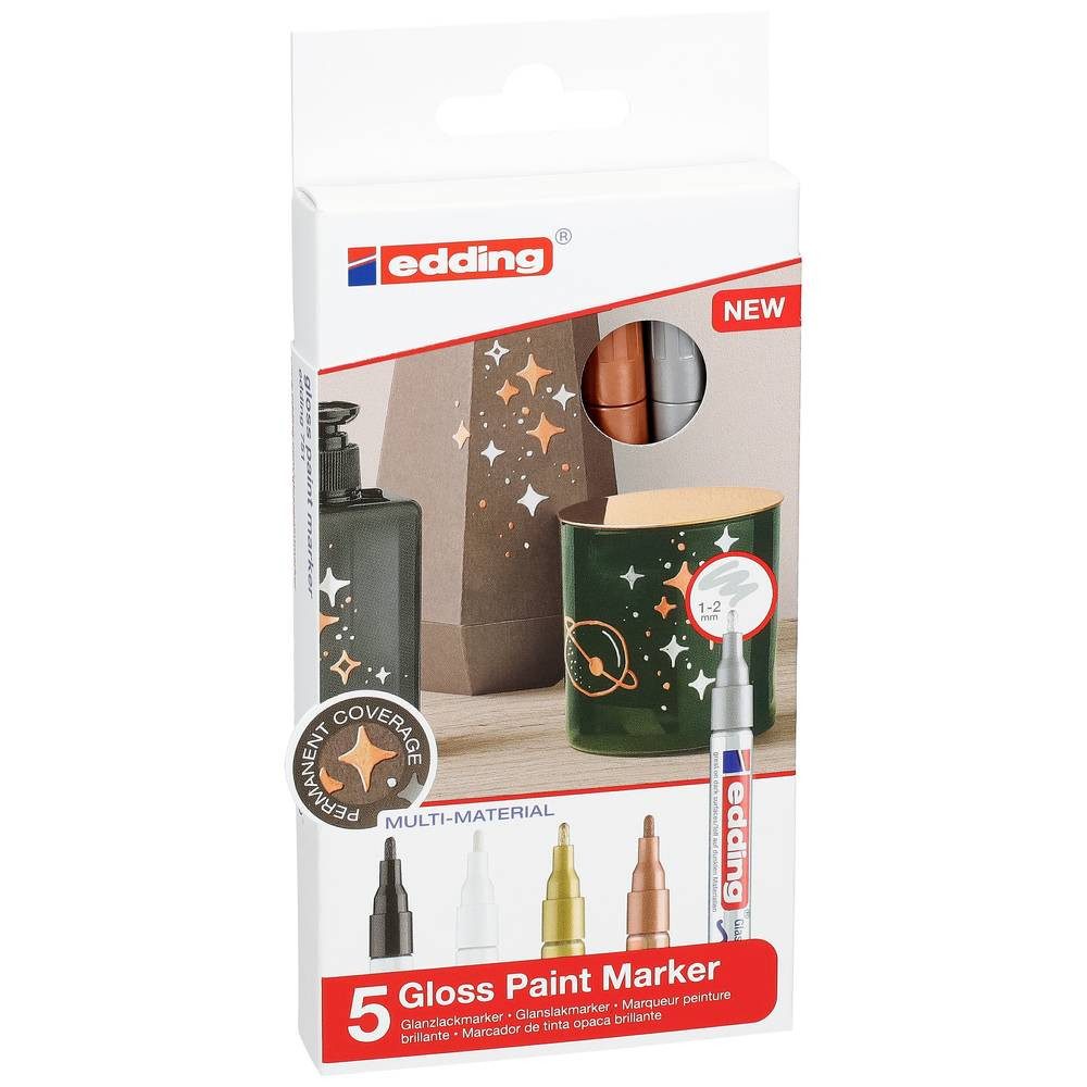 edding Lackmarker 751 Glanzlackmarker -, gold,kupfer - 5er Set Lackmarker 4-751-5-999