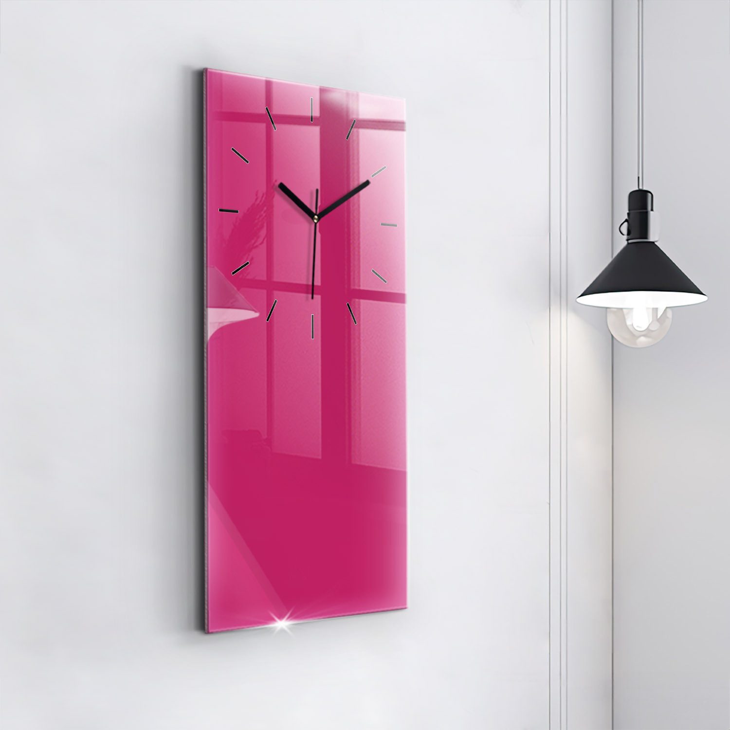 Tulup Wanduhr Glasuhr Rechteckige Wanduhr 30 x 60 cm Uhr aus Gehärtetem Glas