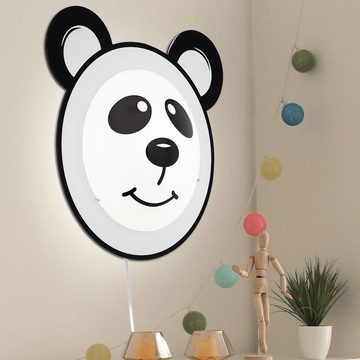 etc-shop Dekolicht, Leuchtmittel inklusive, Warmweiß, Farbwechsel, Panda Bär Wand Lampe Fernbedienung Kinder Spiel Zimmer