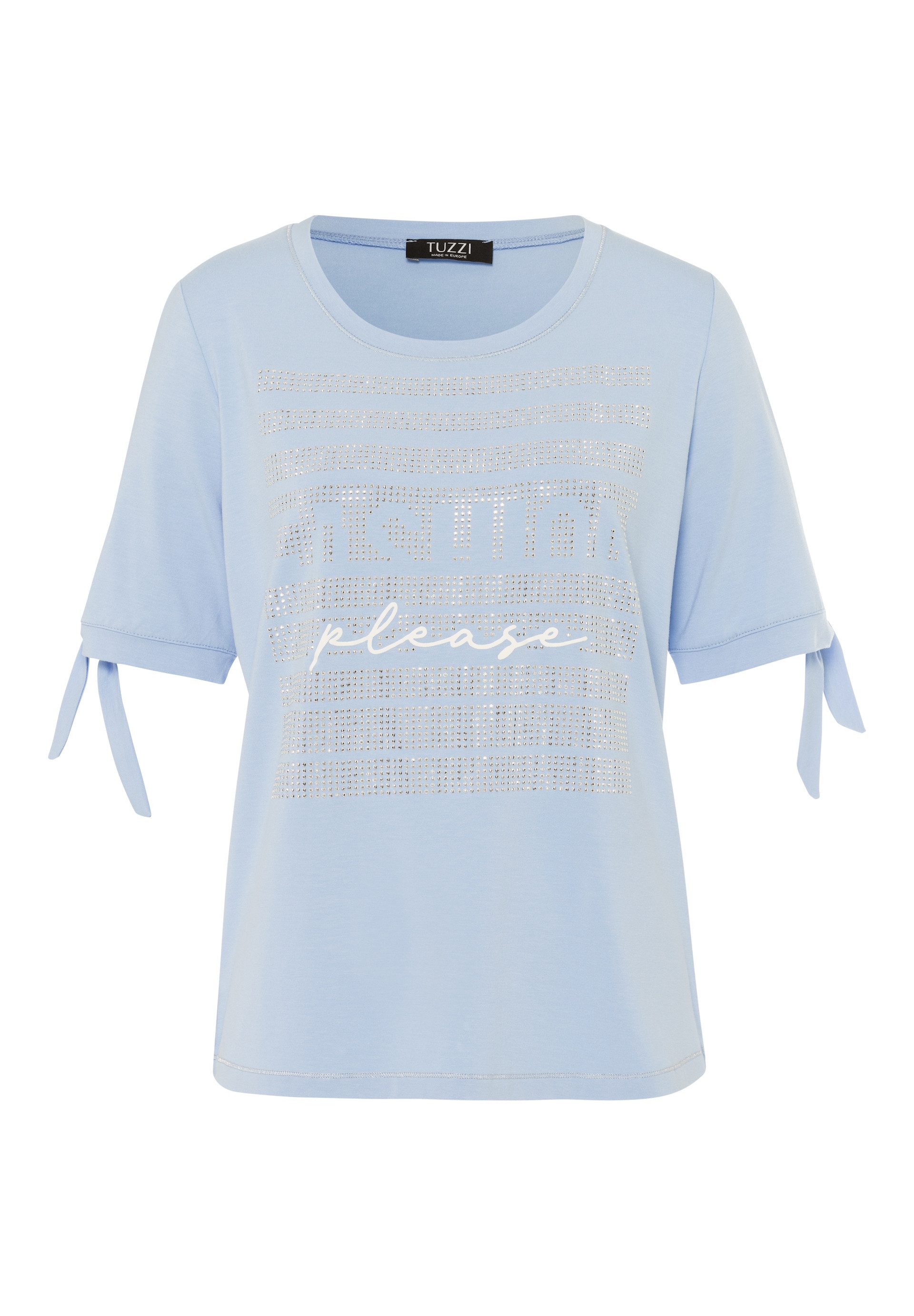 Kurzarmshirt mit funkelndem Schriftzug